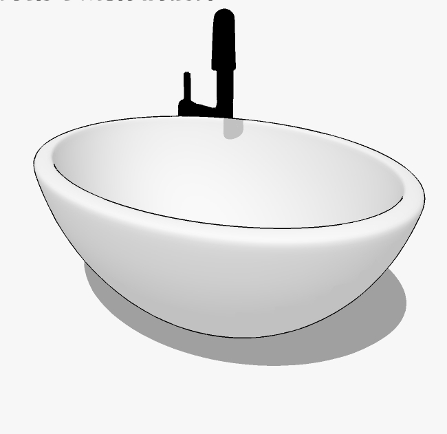 现代卫浴洗手盆台上盆sketchup草图模型 (31)