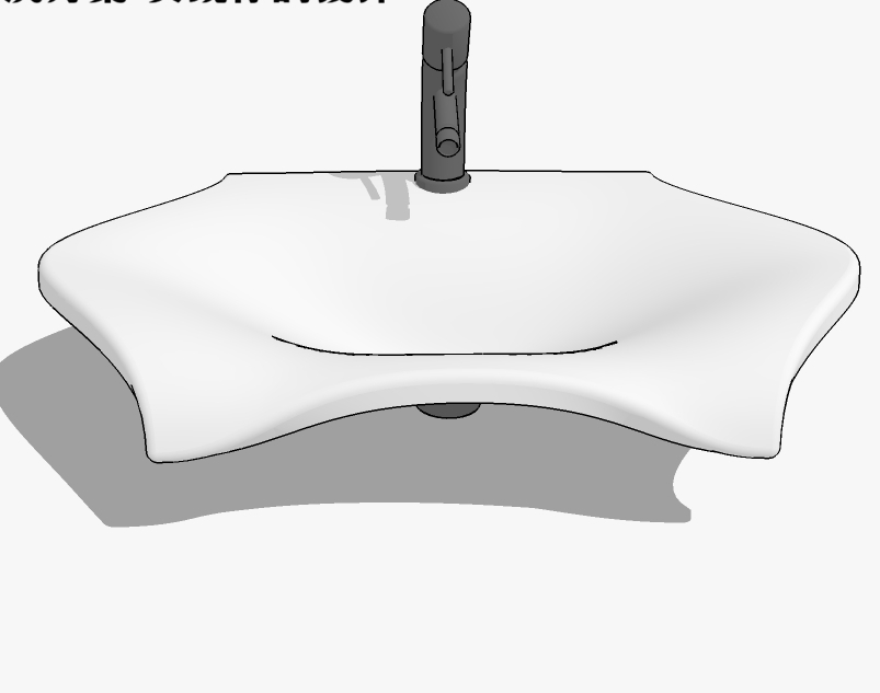 现代卫浴洗手盆台上盆sketchup草图模型 (30)(1)