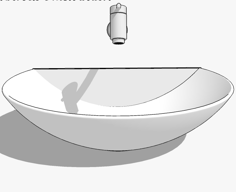 现代卫浴洗手盆台上盆sketchup草图模型 (29)