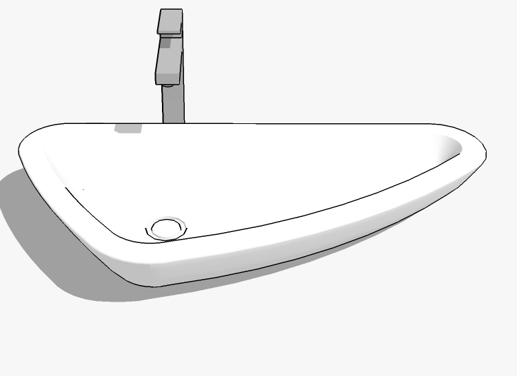 现代卫浴洗手盆台上盆sketchup草图模型 (28)