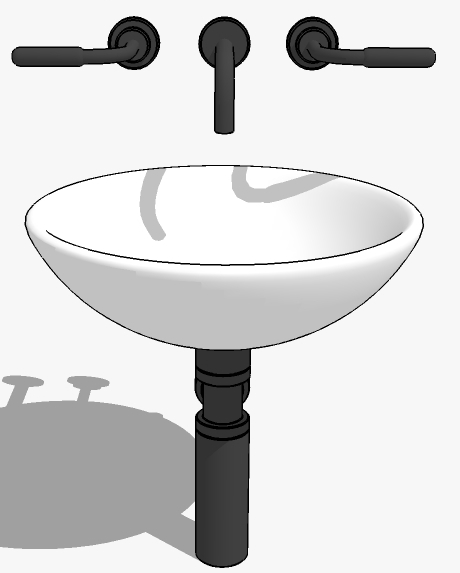 现代卫浴洗手盆台上盆sketchup草图模型 (26)