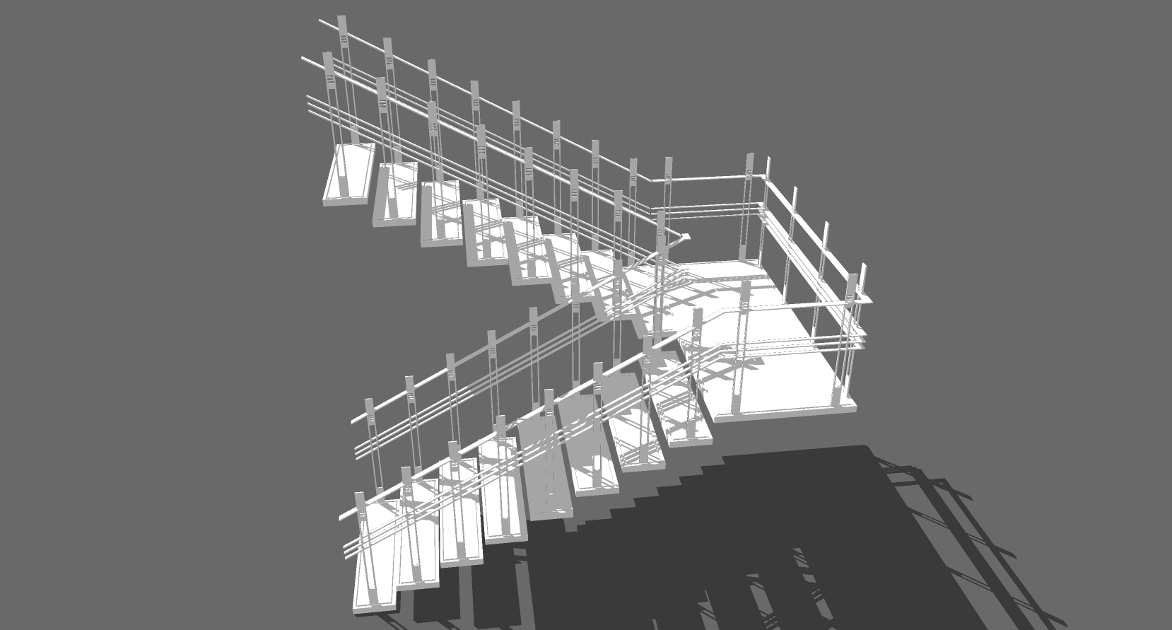 (20)现代简约白色金属铁艺旋转楼梯sketchup草图模型下载(1)