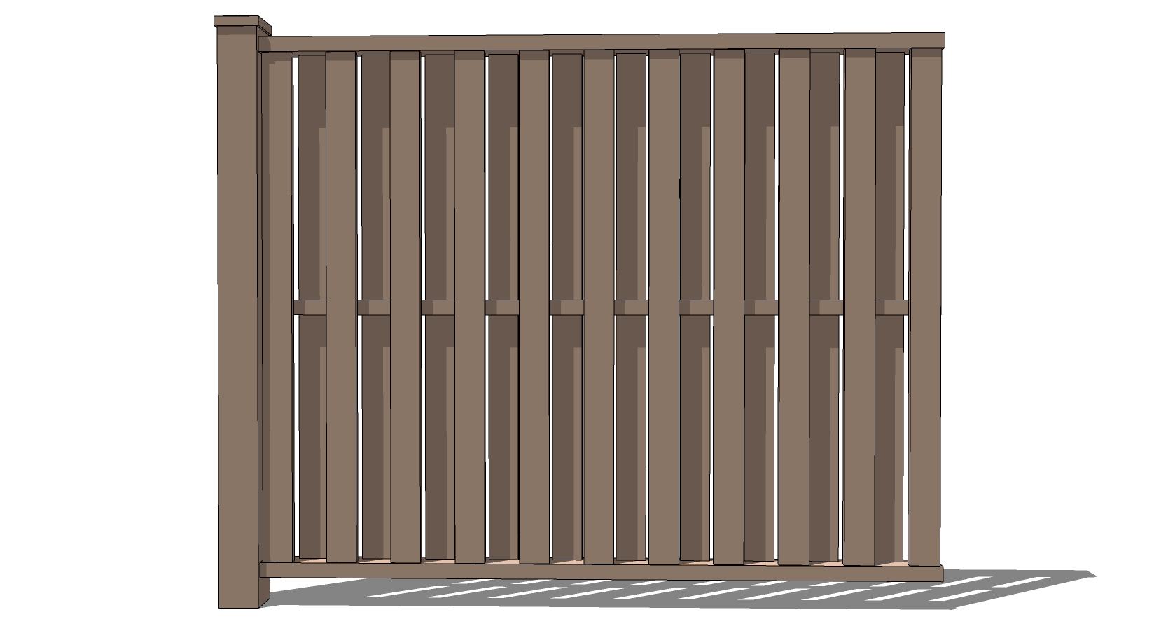 (37)木栅栏围墙护栏院墙围挡篱笆墙sketchup草图模型下载(1)