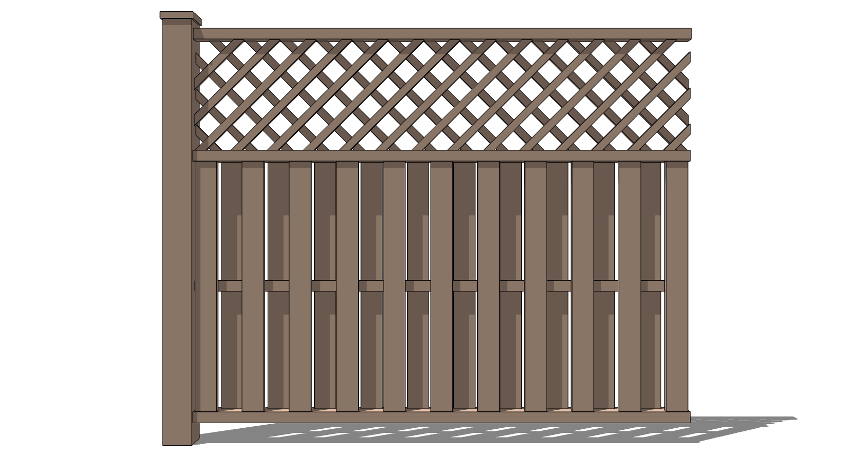 (36)木栅栏围墙护栏院墙围挡篱笆墙sketchup草图模型下载