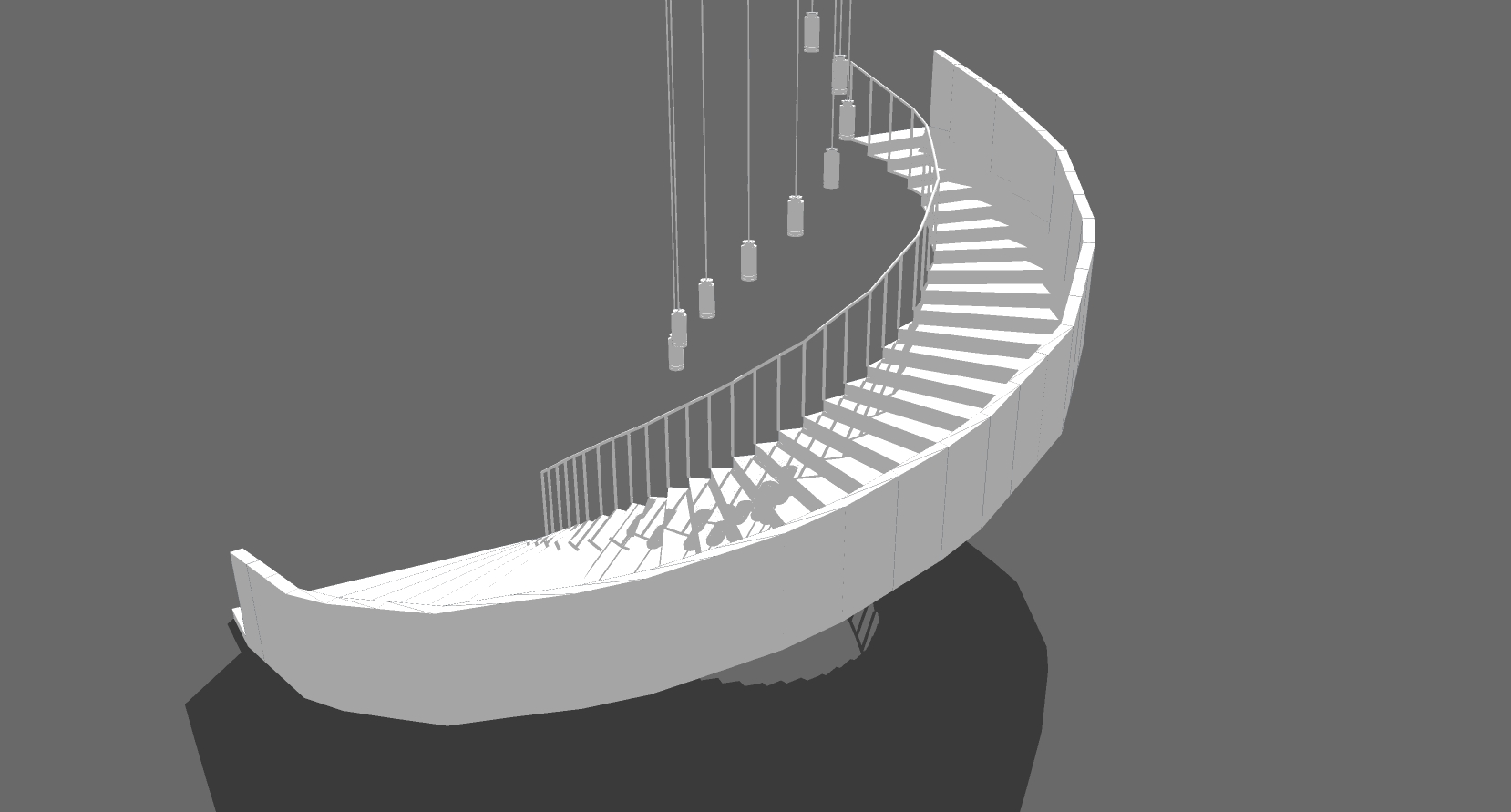 (31)现代旋转楼梯sketchup草图模型下载(1)