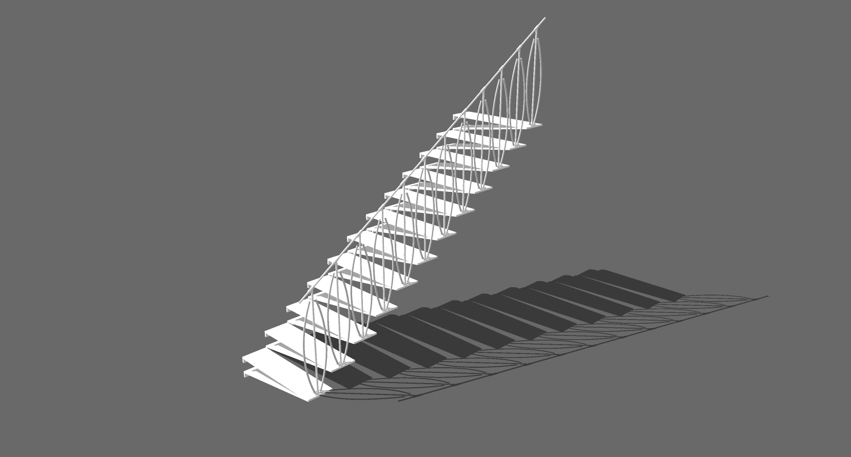 (23)x现代铁艺金属楼梯栏杆扶手sketchup草图模型下载