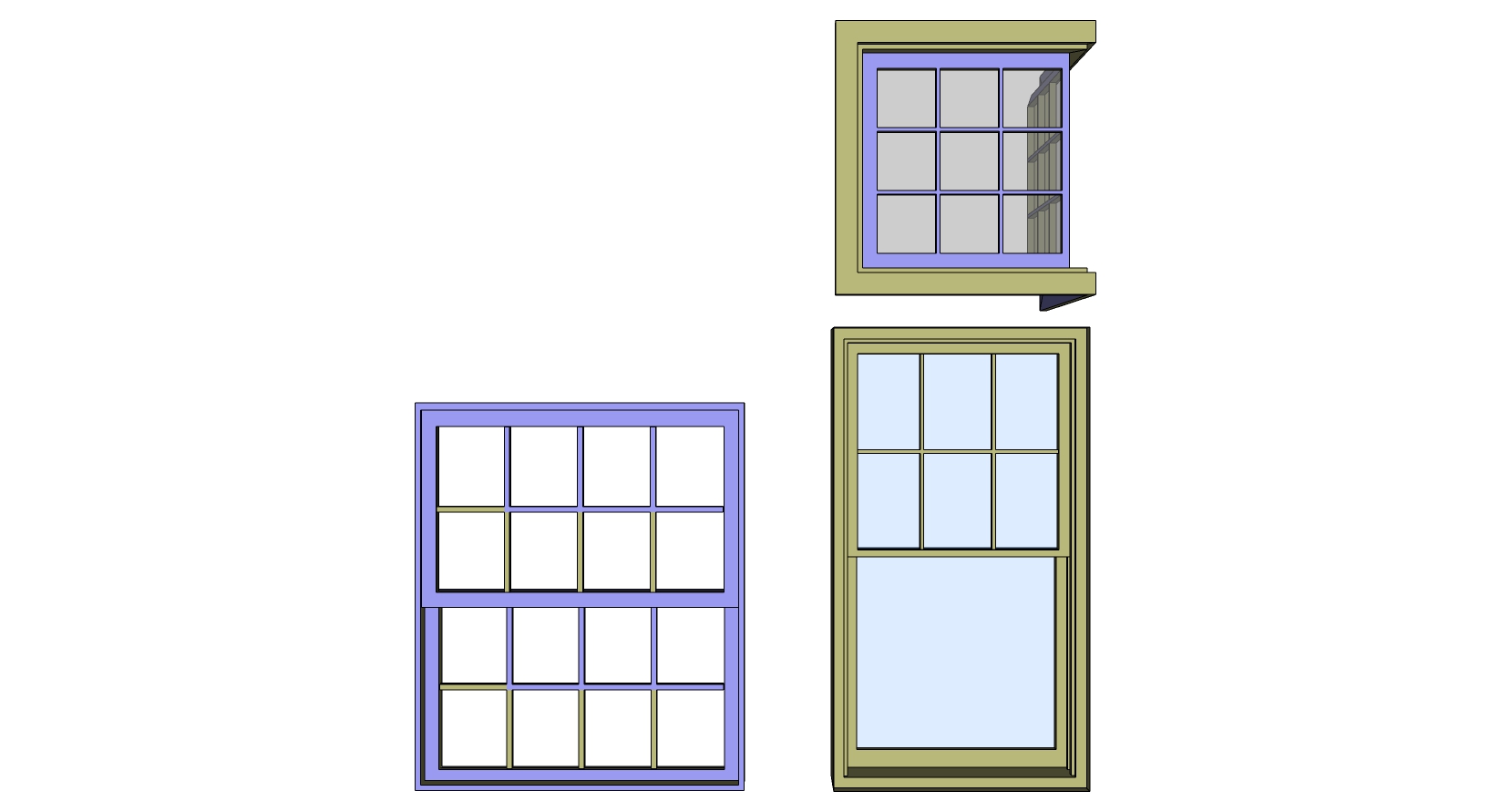 (21)现代建筑阳台窗户sketchup草图模型下载(1)