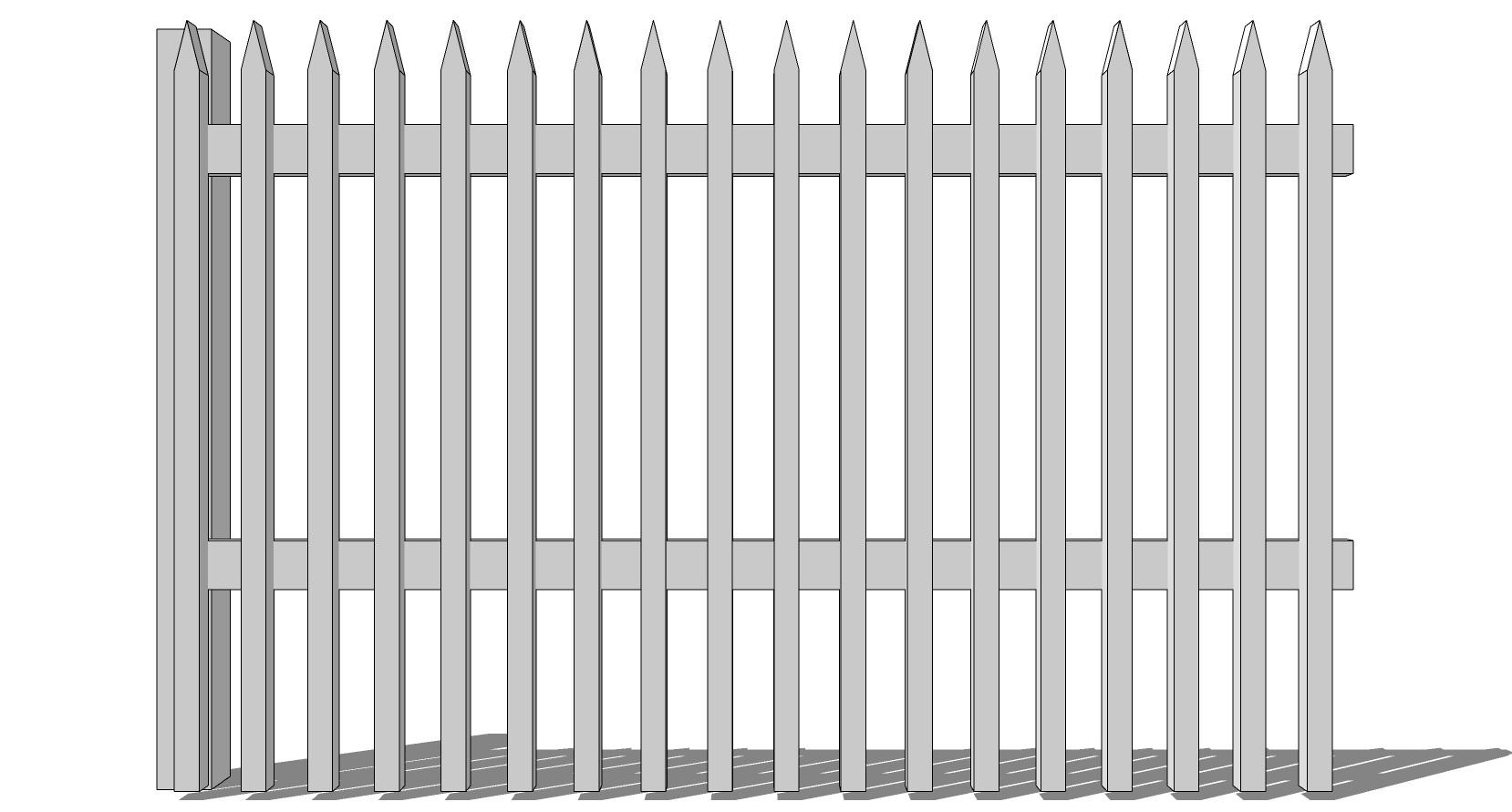 (24)木栅栏护栏大门围墙sketchup草图模型下载