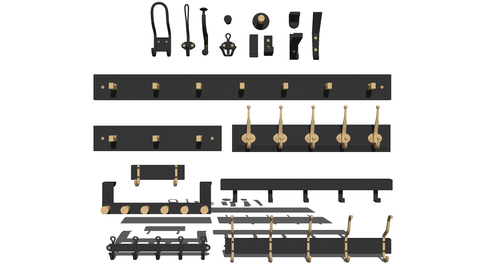 (54)衣服帽子挂钩sketchup草图模型下载
