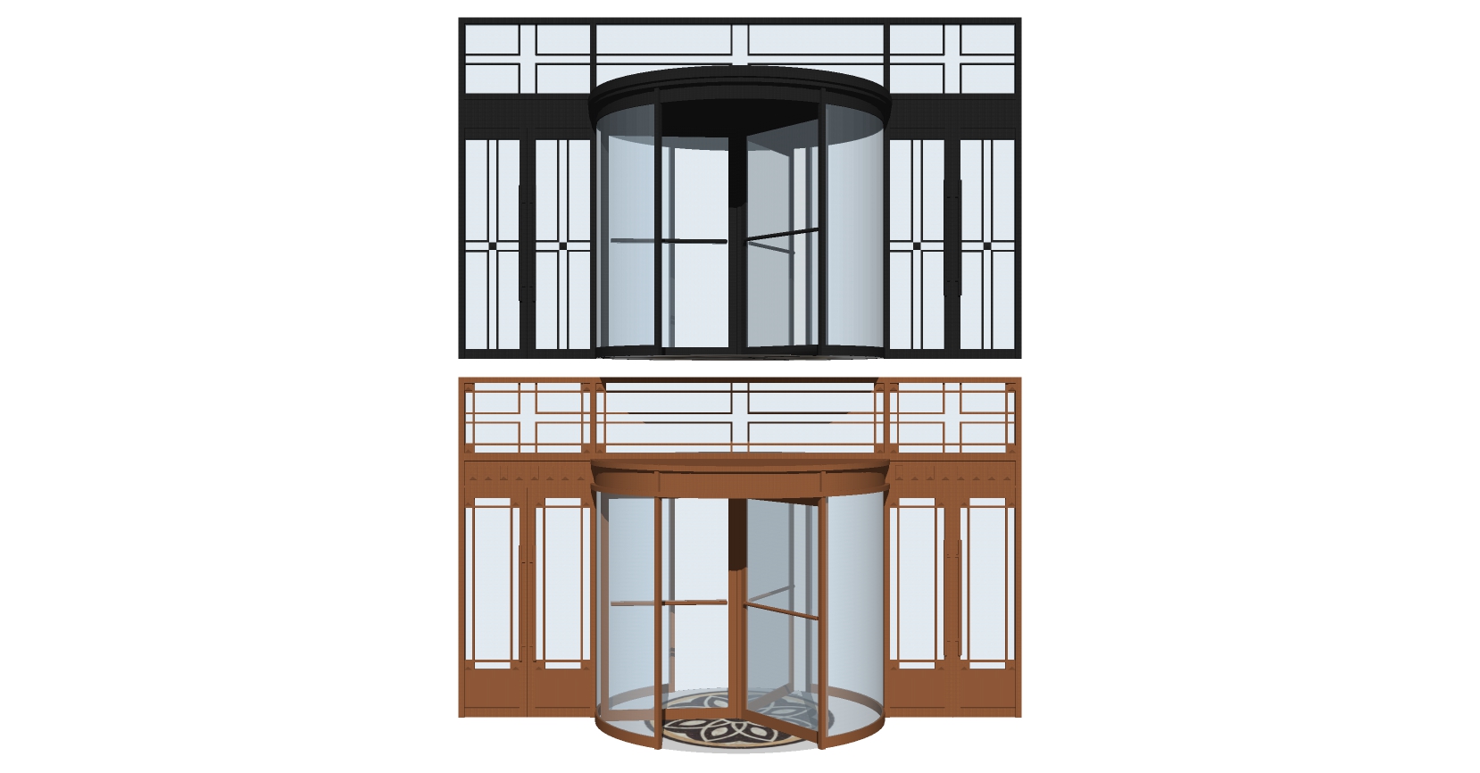 3现代酒店专用旋转门sketchup草图模型下载(1)