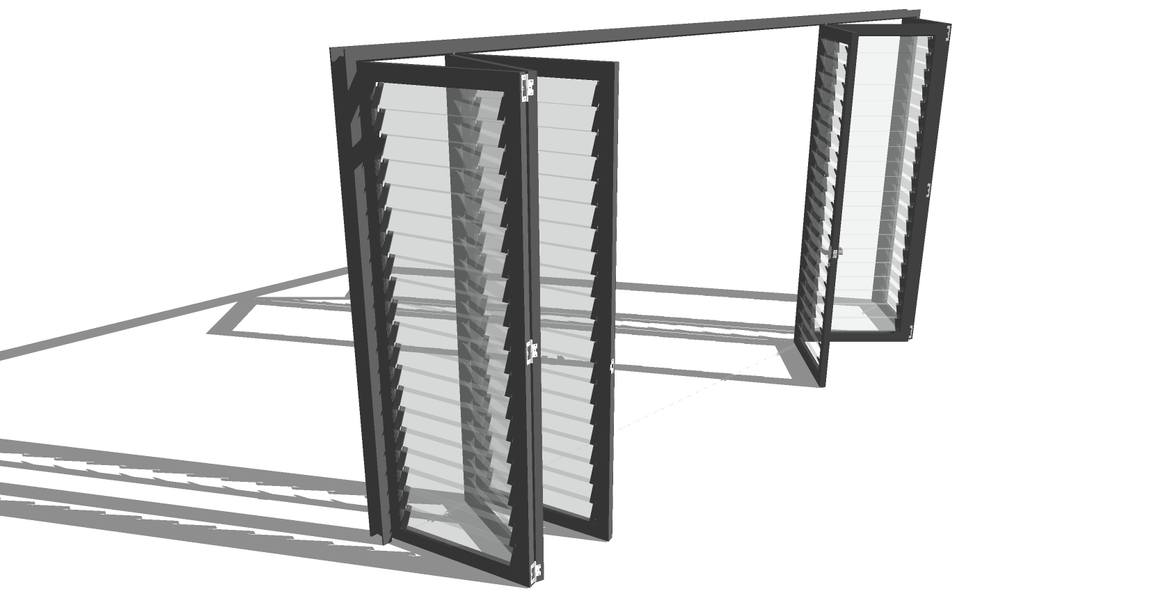 15现代玻璃花格折叠推拉门百叶门sketchup草图模型下载