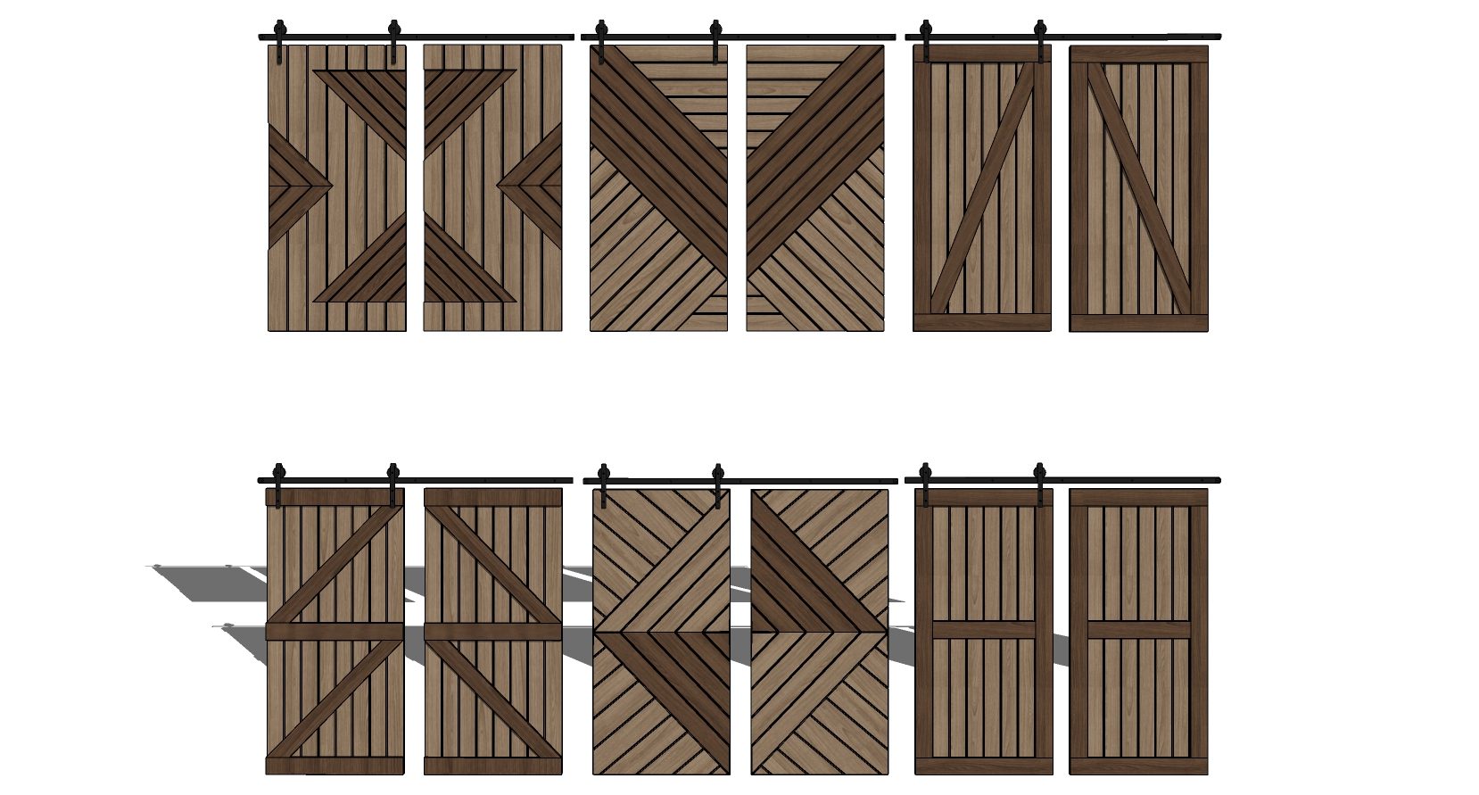 9现代木门组合sketchup草图模型下载