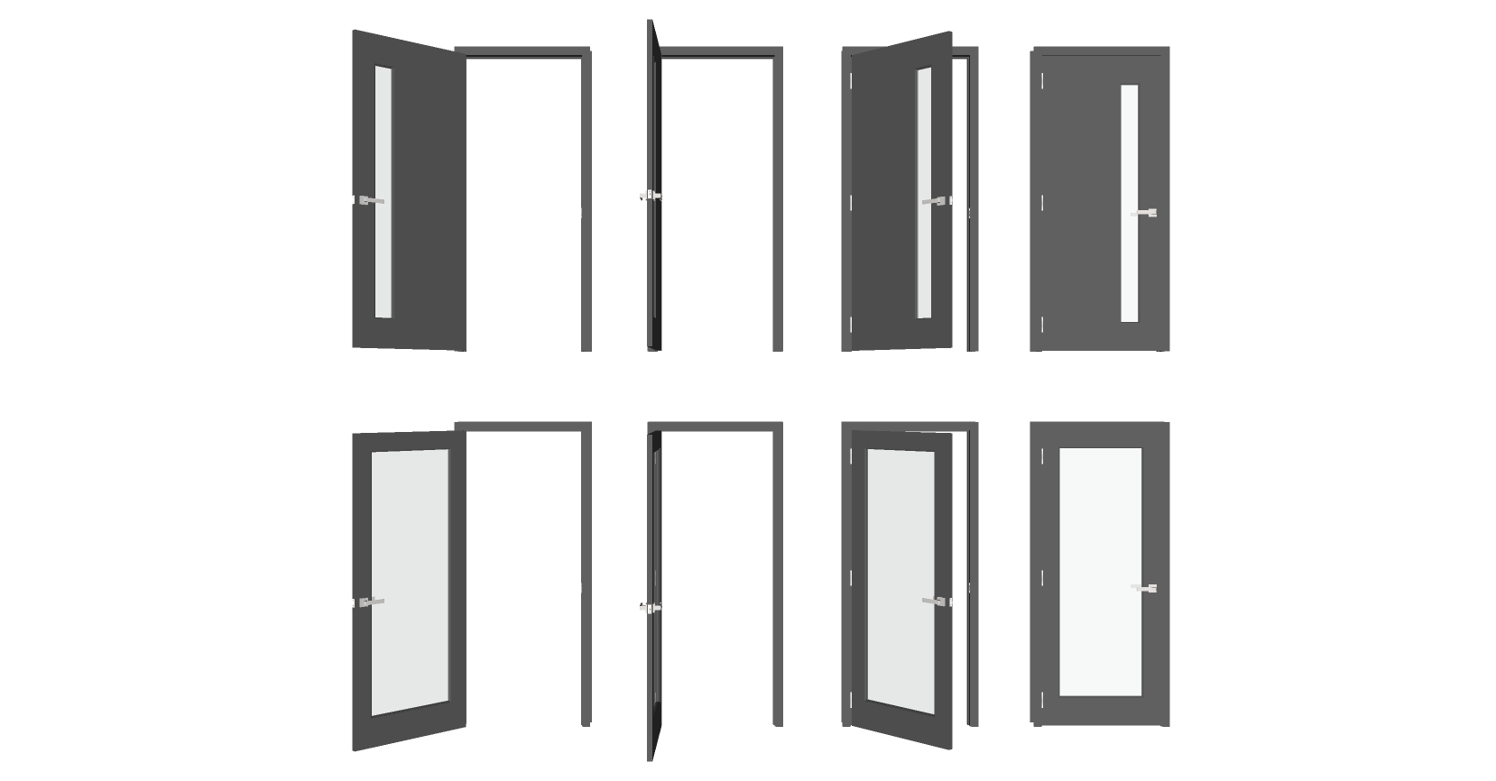 16现代简约玻璃单开门组合sketchup草图模型下载(1)