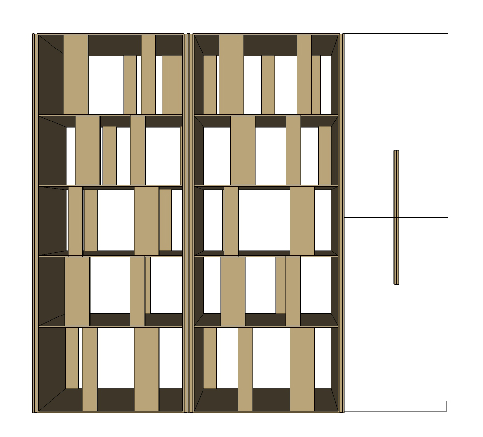 金属隔断书柜装饰柜sketchup草图模型下载(1)