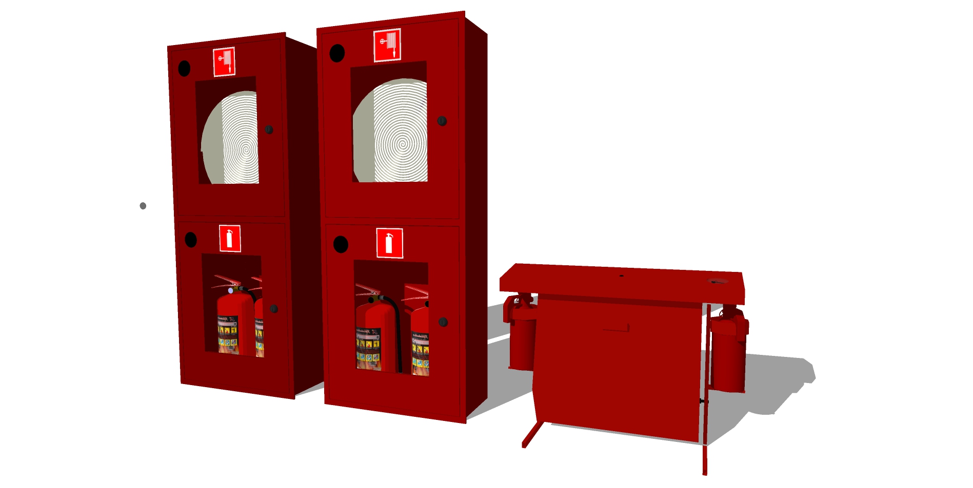 20消防器材灭火器消防水带消火栓箱sketchup草图模型下载 (2)(1)