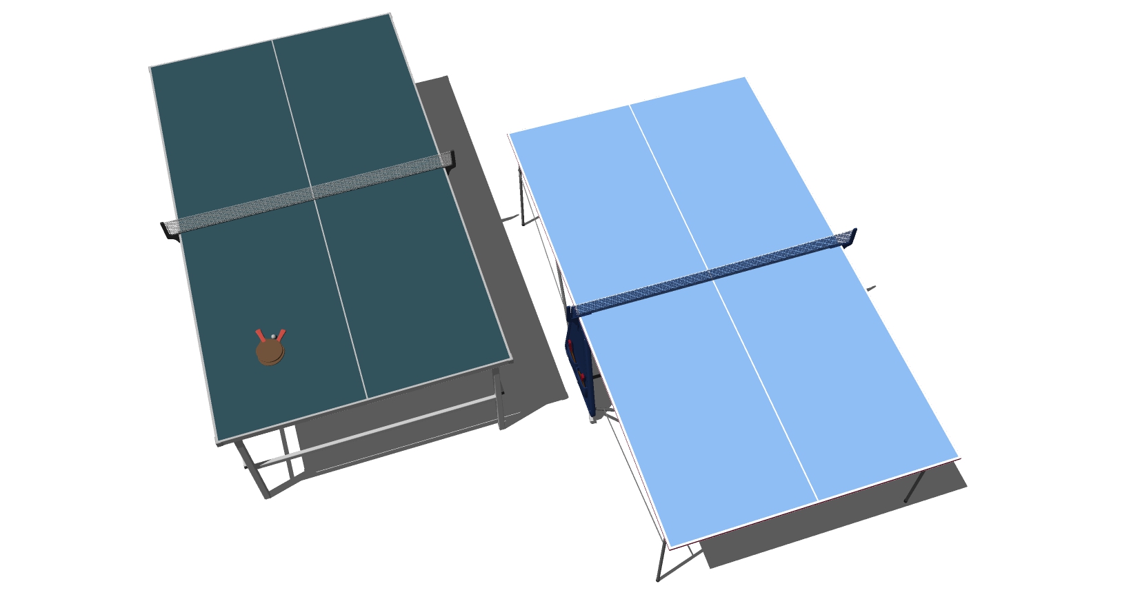 1乒乓球台子案子乒乓球拍sketchup草图模型下载