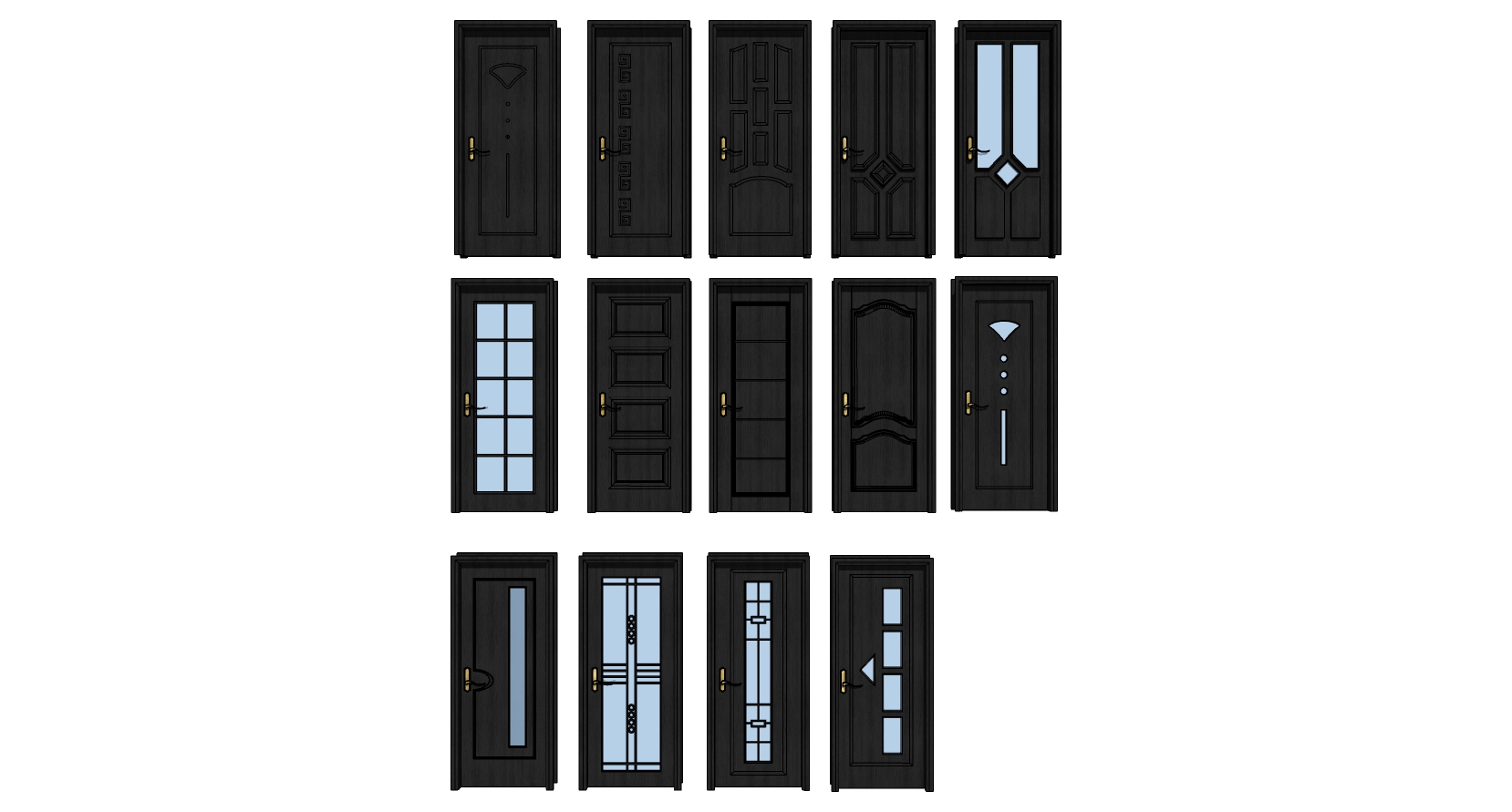 12现代单开门组合sketchup草图模型下载