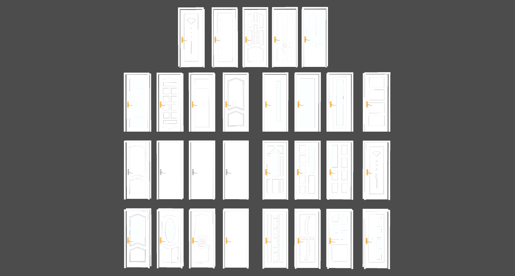 9现代室内门组合sketchup草图模型下载(1)