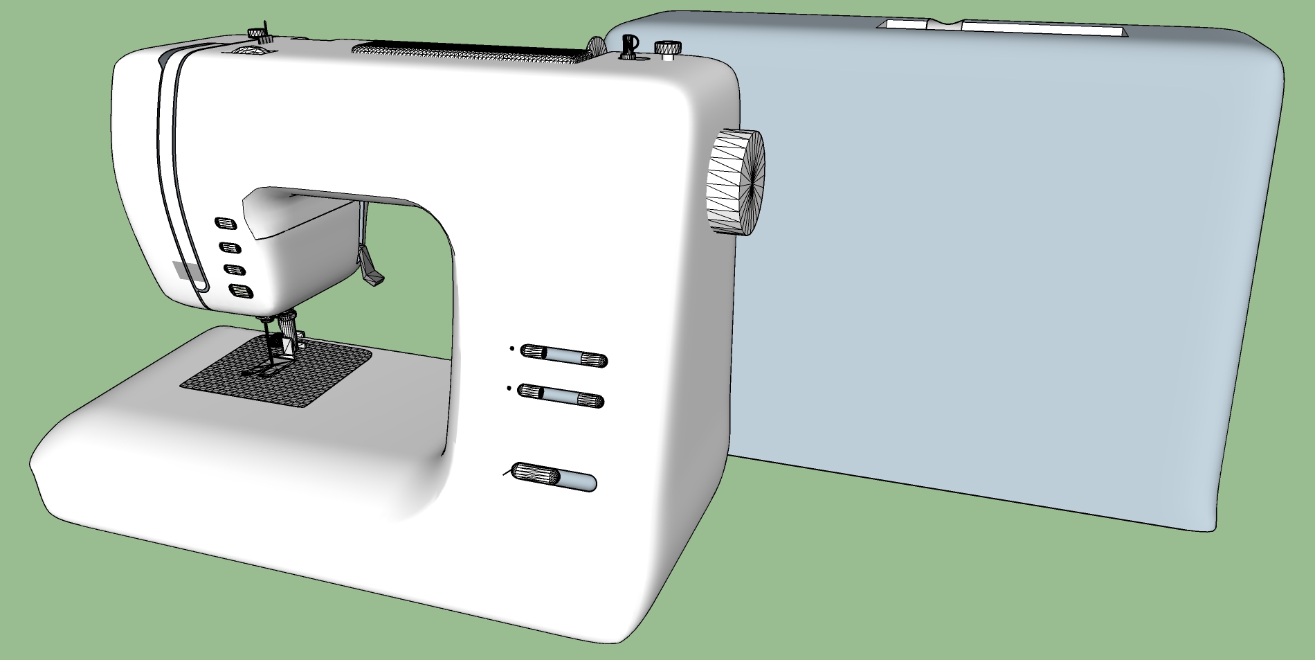 75家用电动缝纫机SU模型sketchup草图模型下载