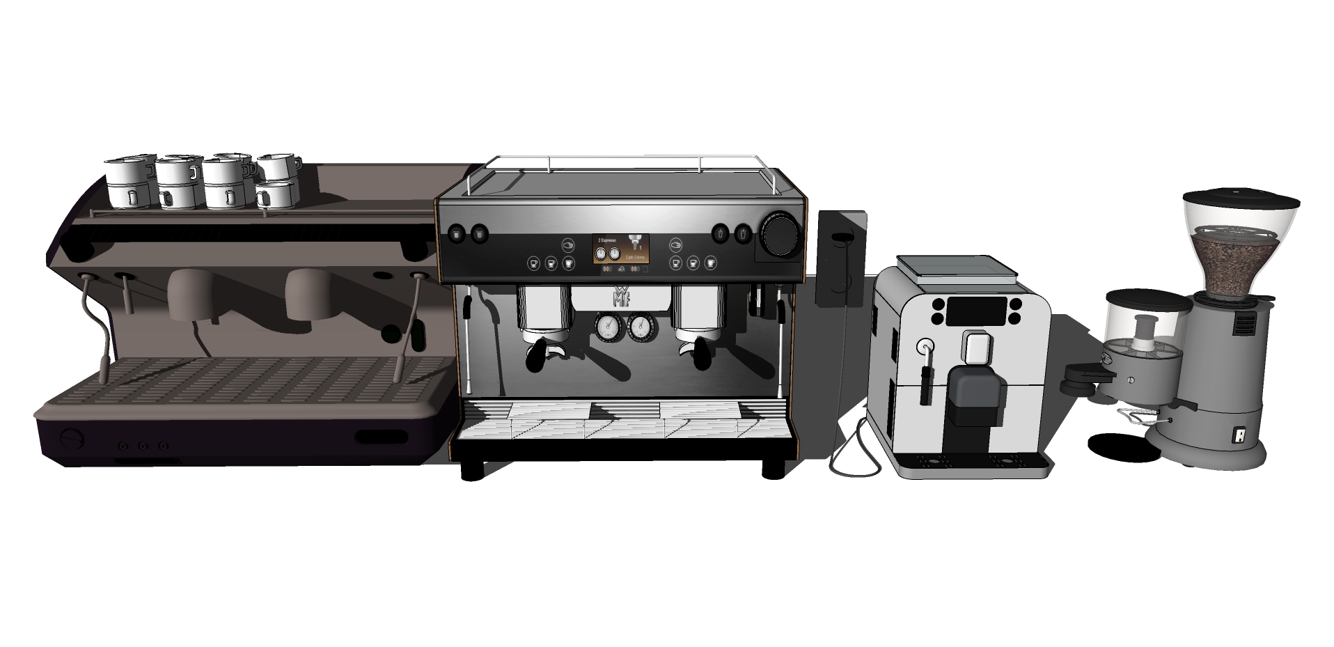 94咖啡机咖啡研磨机sketchup草图模型下载(1)