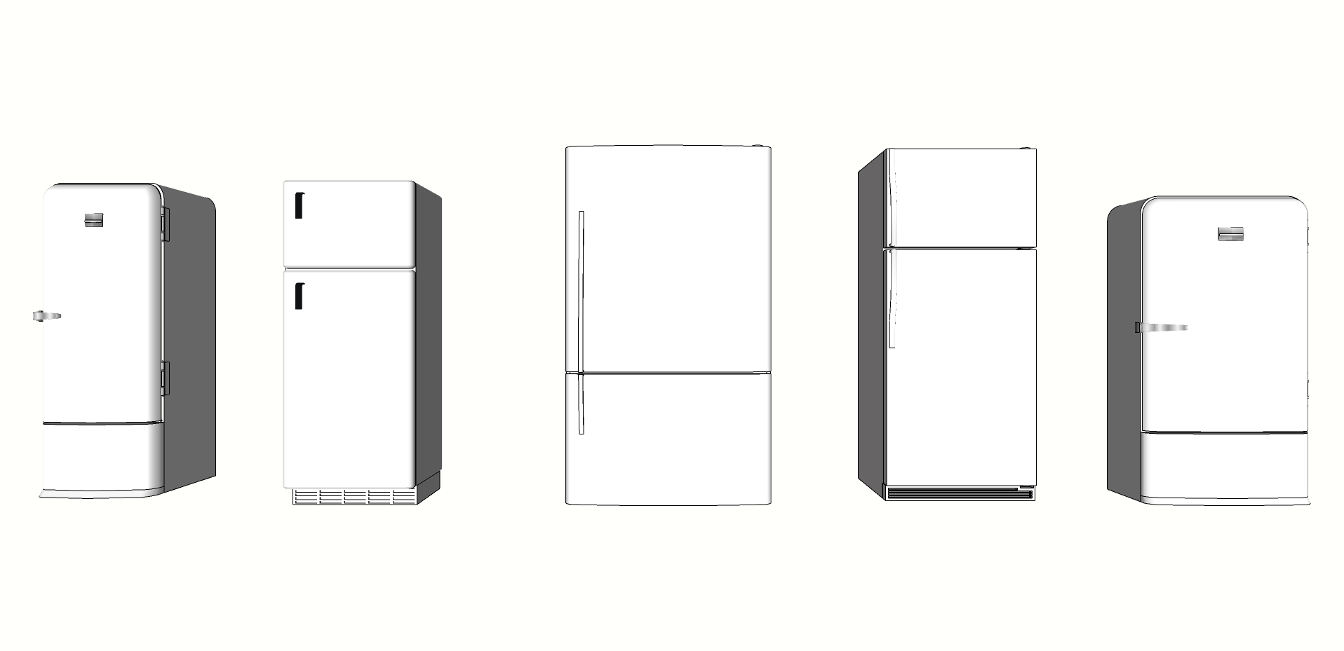 84冰箱时尚迷你冰箱sketchup草图模型下载