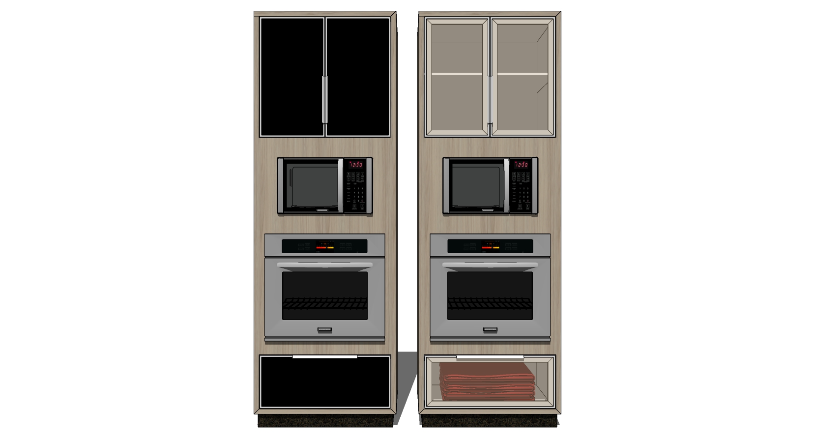 厨房电器烤箱微波炉消毒柜sketchup草图模型下载 (1)