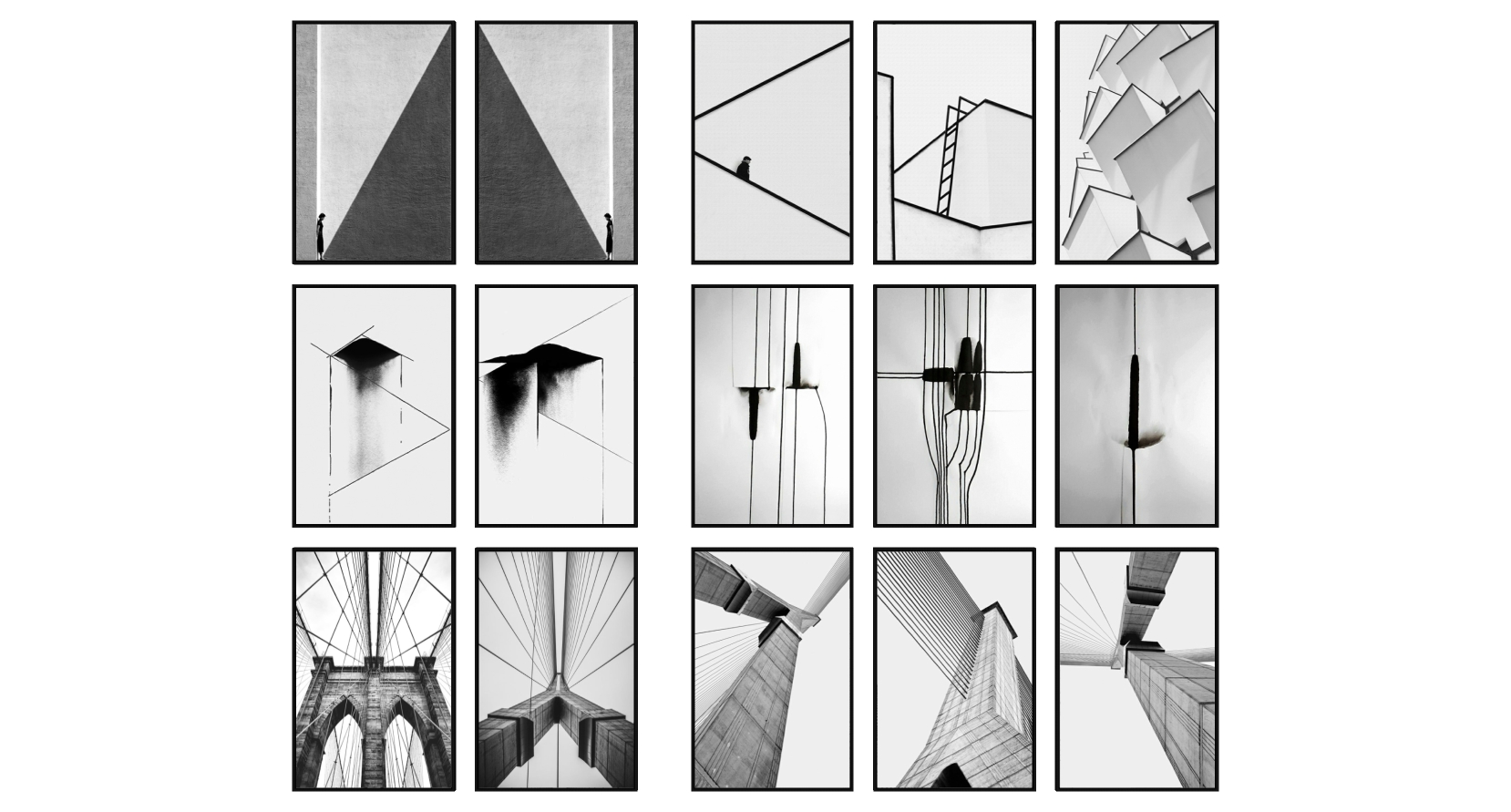 (14现代黑白装饰挂画sketchup草图模型下载