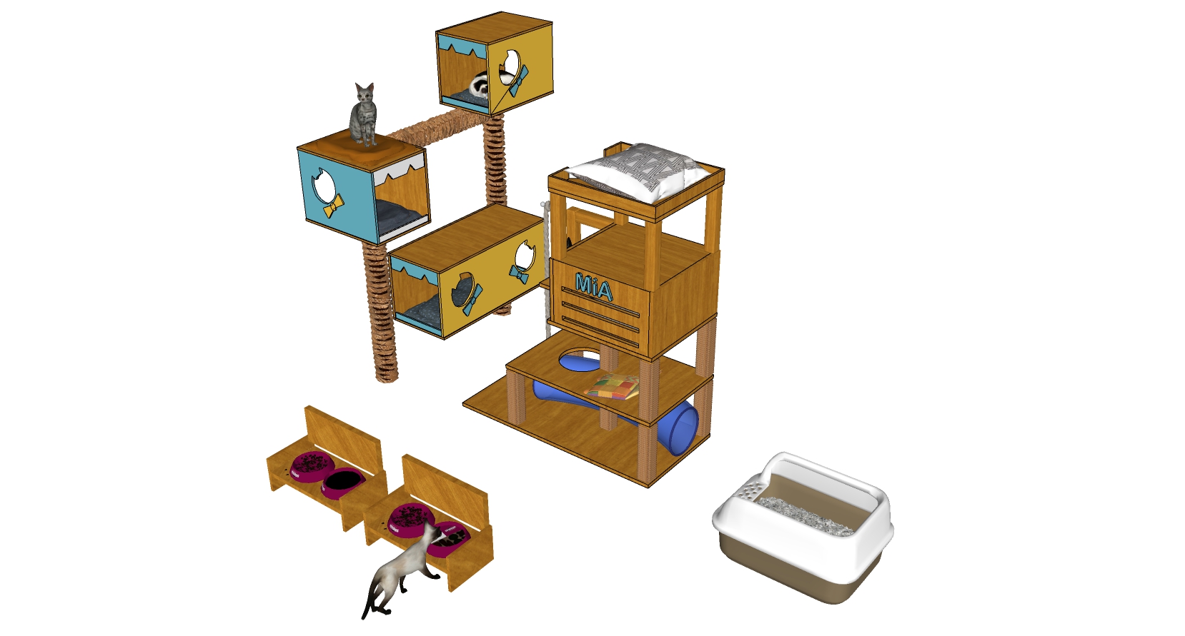 (3)猫舍动物窝儿sketchup草图模型下载