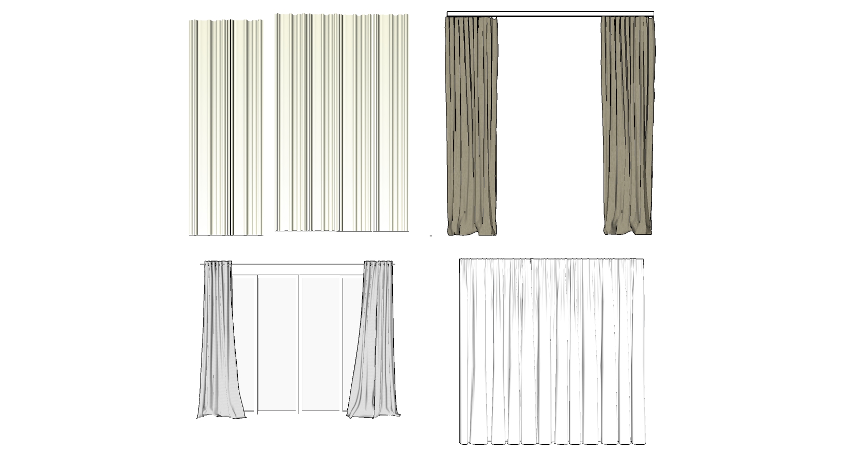 15现代窗帘sketchup草图模型下载(1)