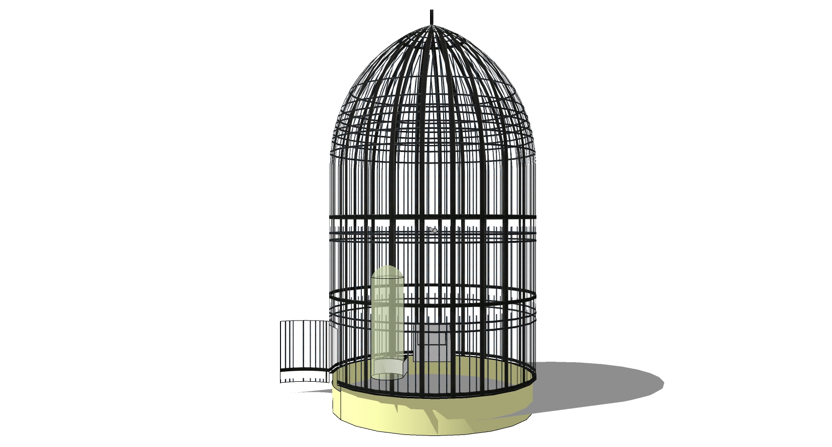 新中式铁艺鸟笼sketchup草图模型下载 (2)(1)