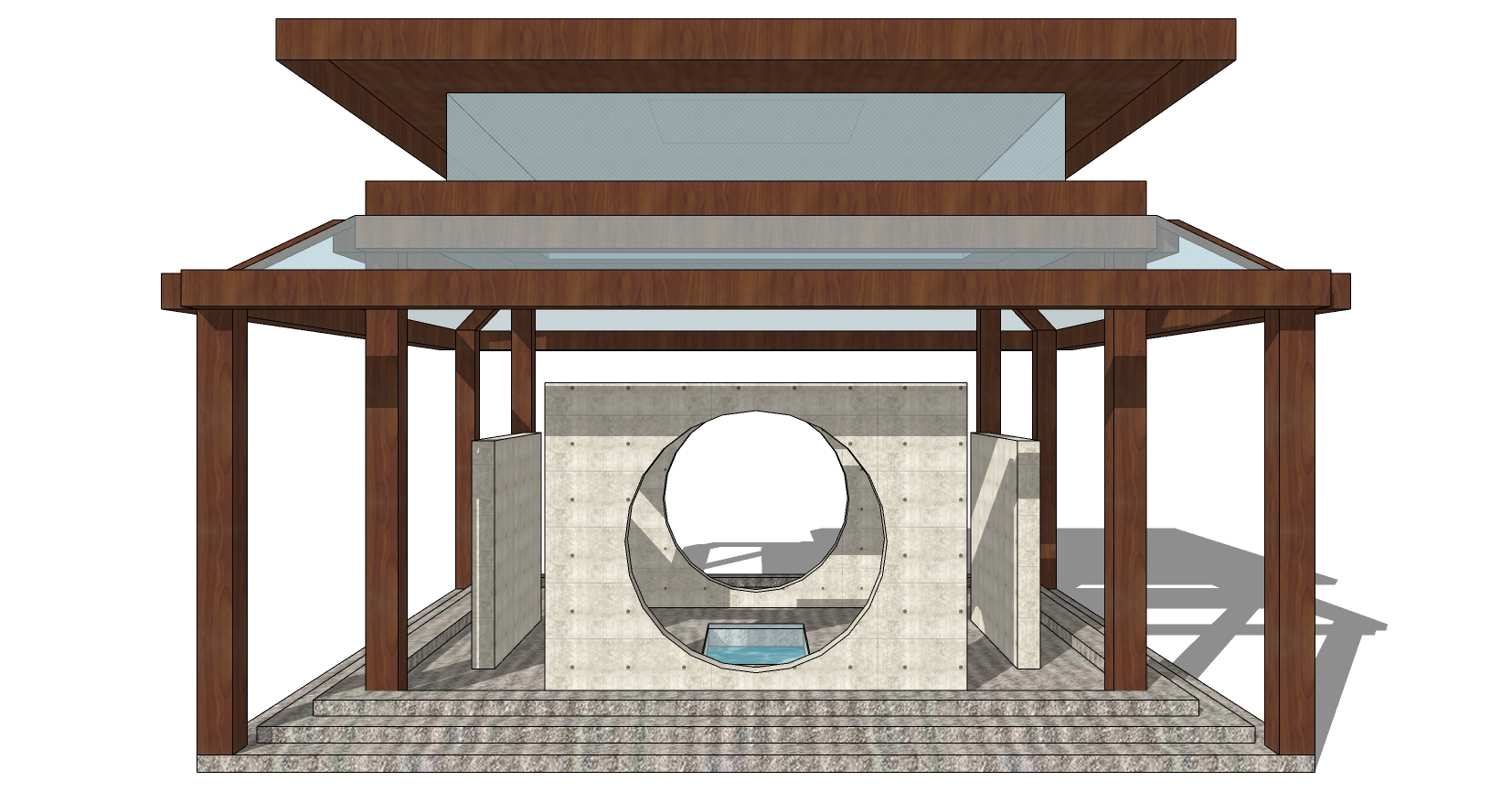 31新中式凉亭遮阳庭sketchup草图模型下载(1)