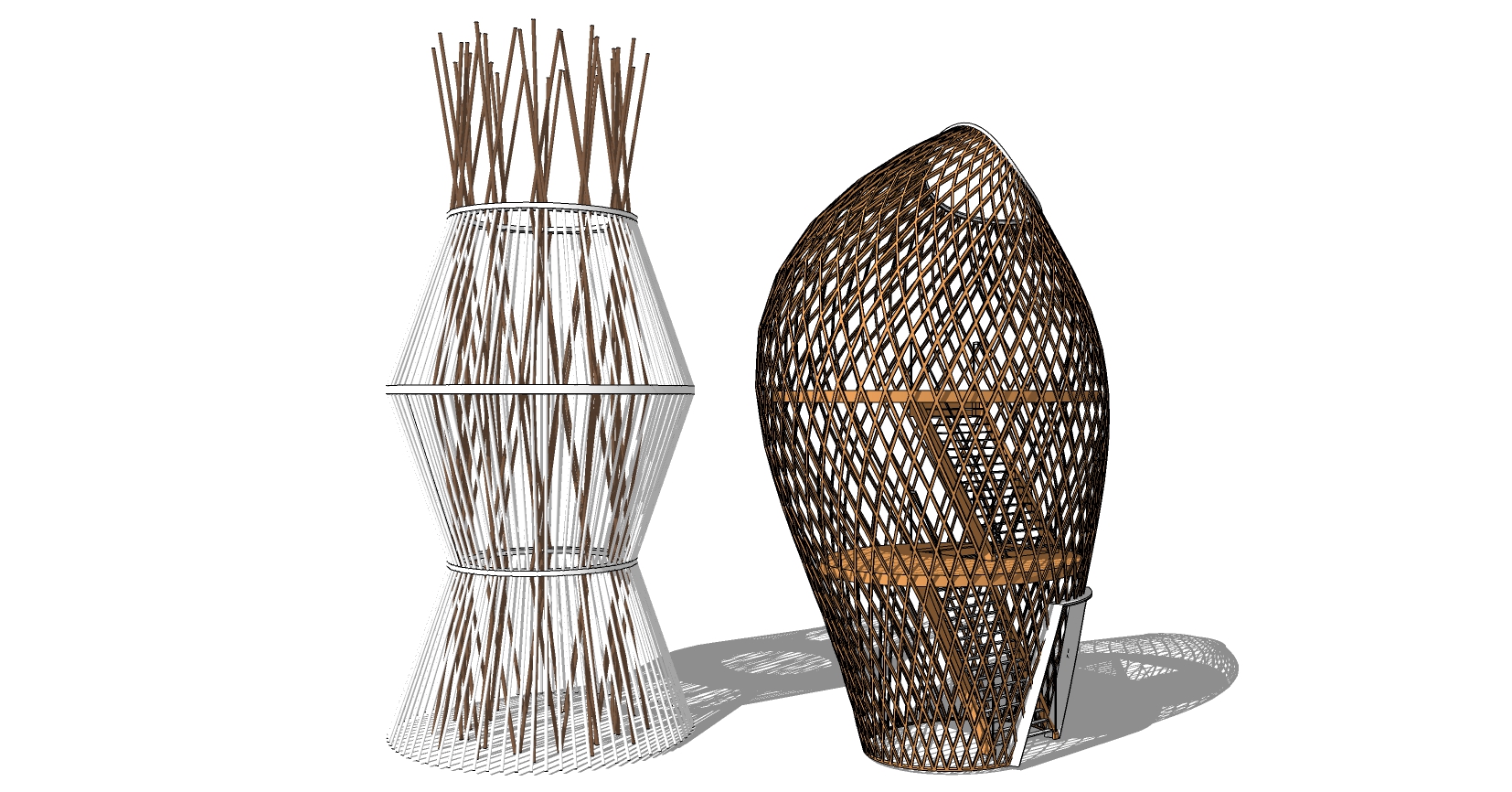 9东南亚民宿藤编编制瞭望塔,景观塔,观景塔sketchup草图模型下载(1)