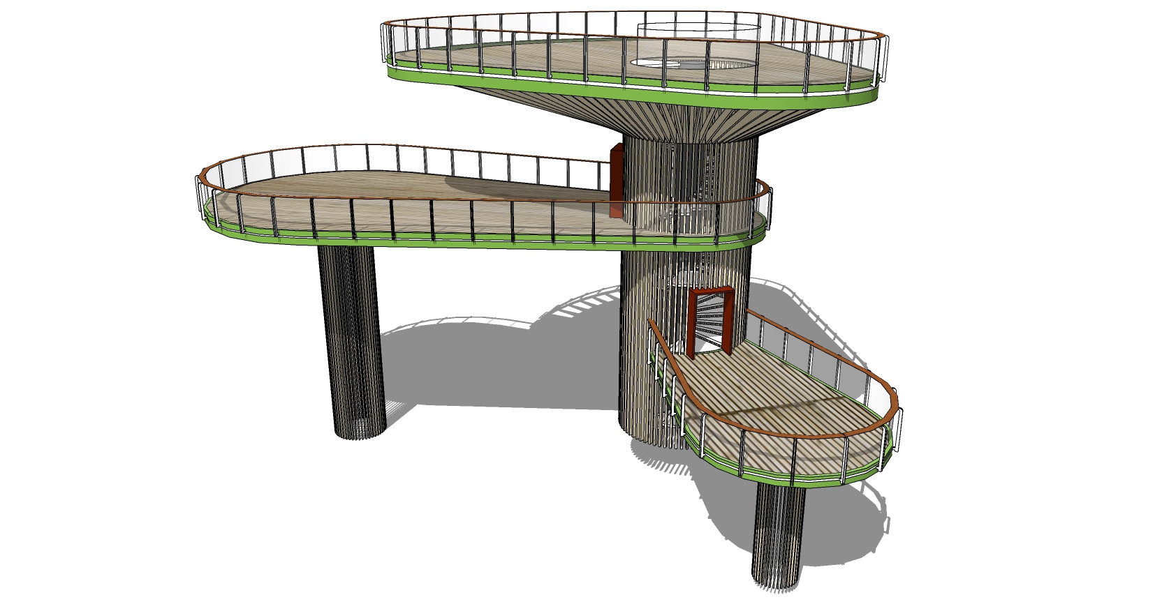 10瞭望塔,景观塔,观景塔,现代观景台sketchup草图模型下载(1)