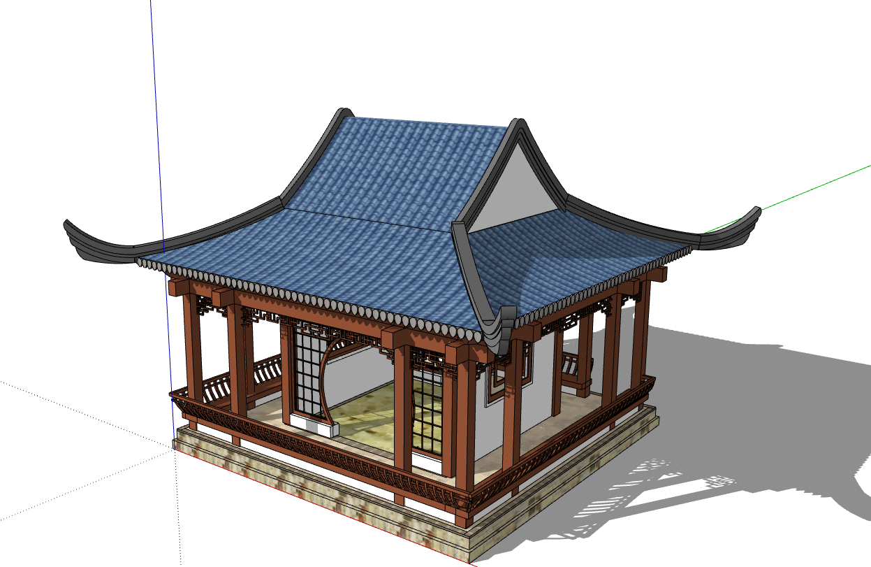 42中式古建凉亭景观亭子sketchup草图模型下载(1)