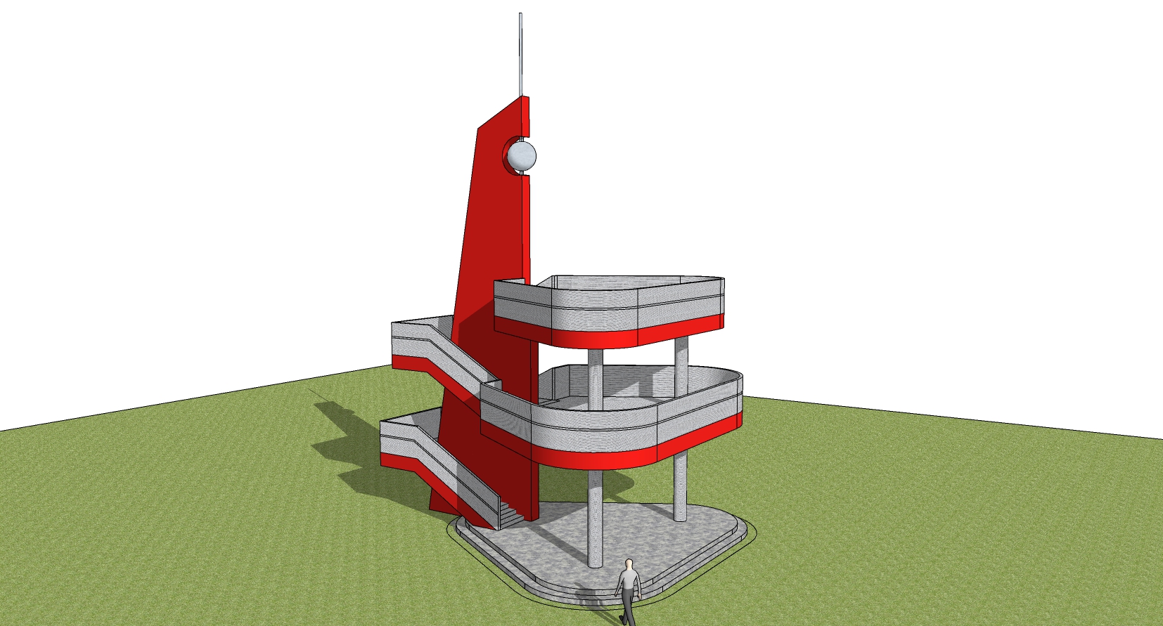 现代观景台观景台,景观台,瞭望塔,景观塔,观景塔sketchup草图模型下载(1)