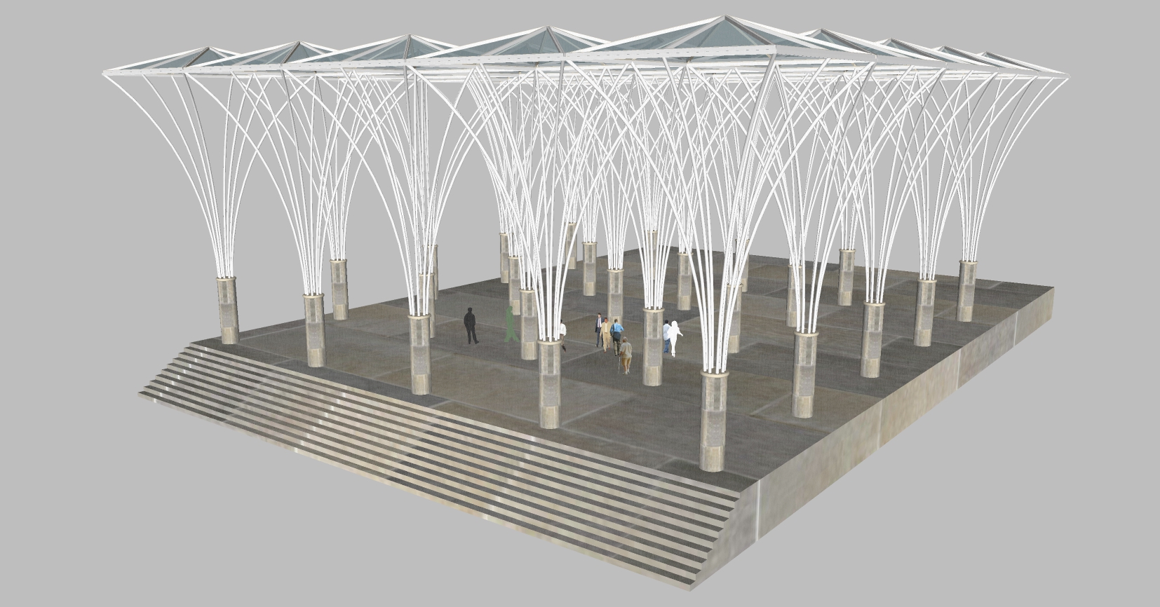 后现代异形膜结构,异形膜结构,景观 sketchup草图模型下载