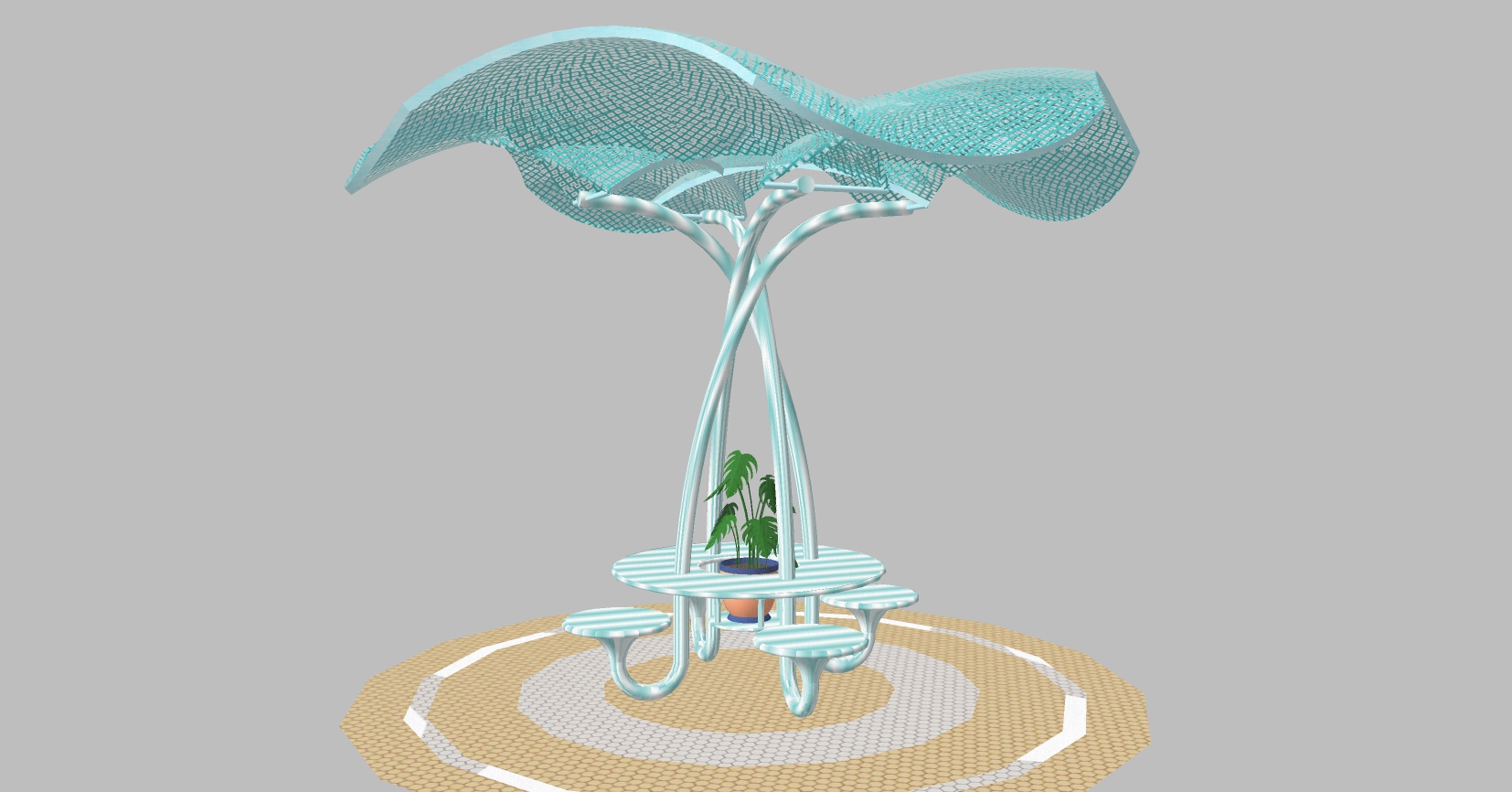 后现代异形膜结构,异形膜结构,景观 sketchup草图模型下载