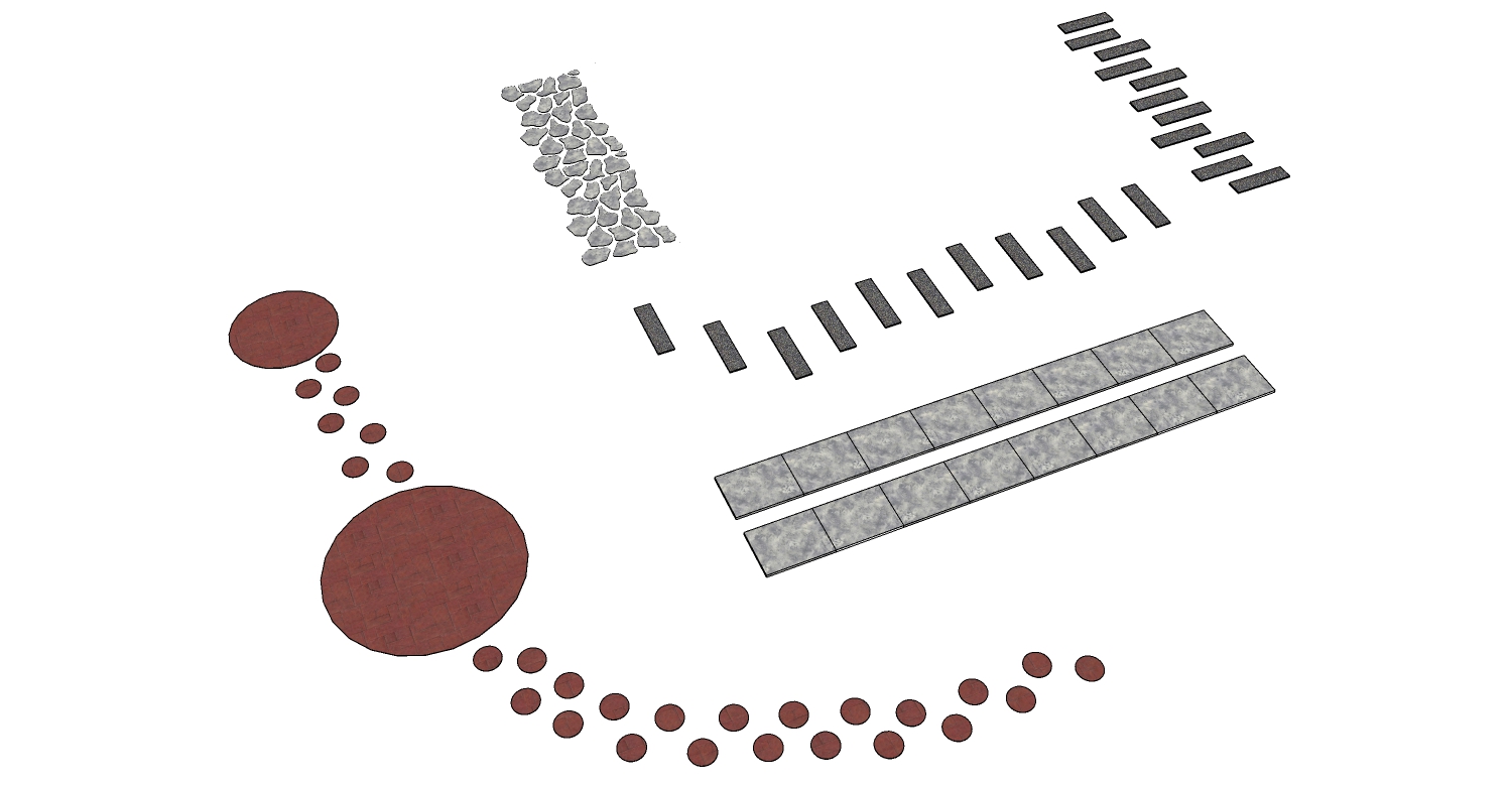 园林景观青石板路面甬路SketchUp草图模型下载 (14)