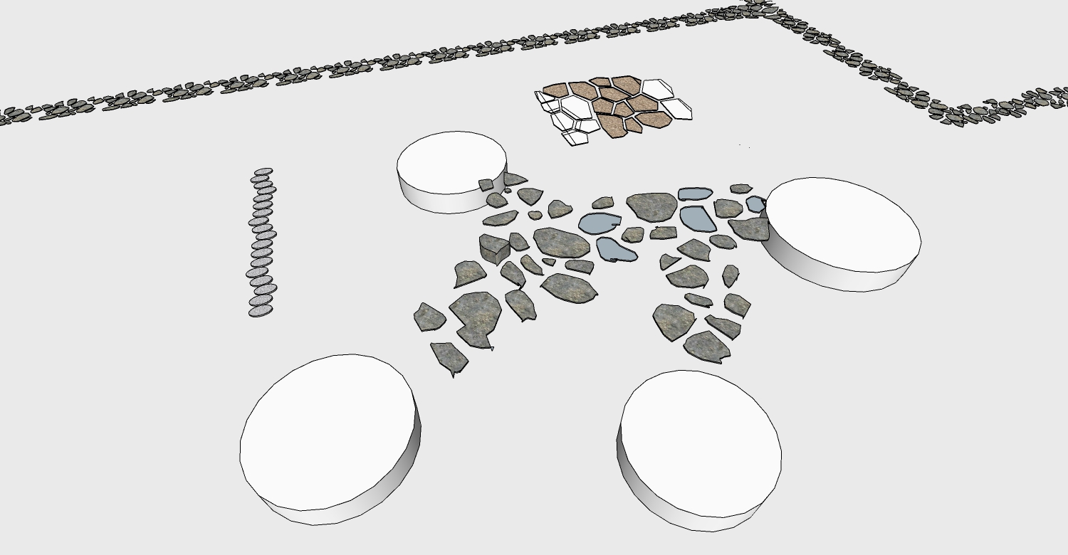 园林景观青石板路面甬路SketchUp草图模型下载 (5)