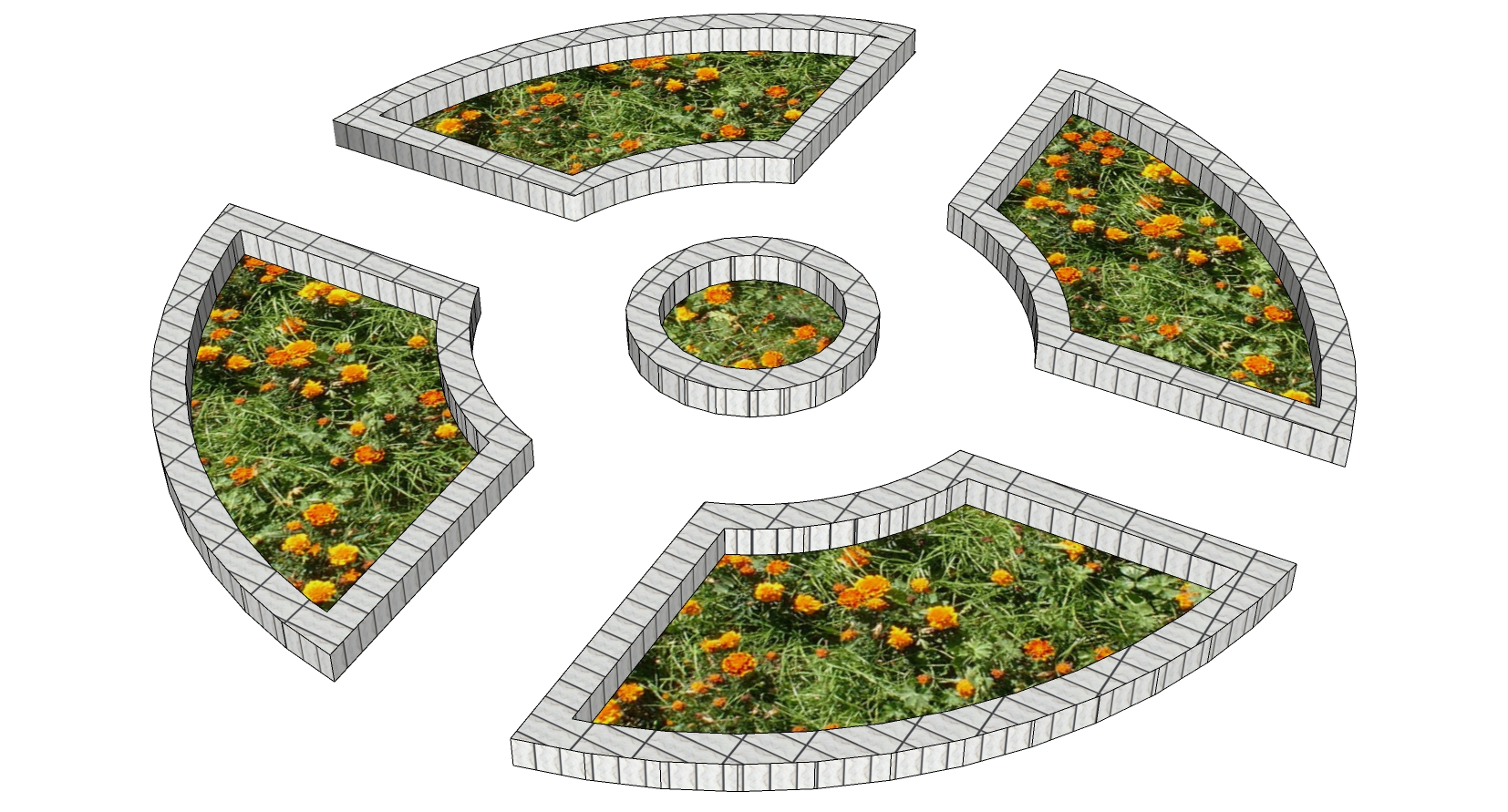 06景观树池花池sketchup草图模型下载