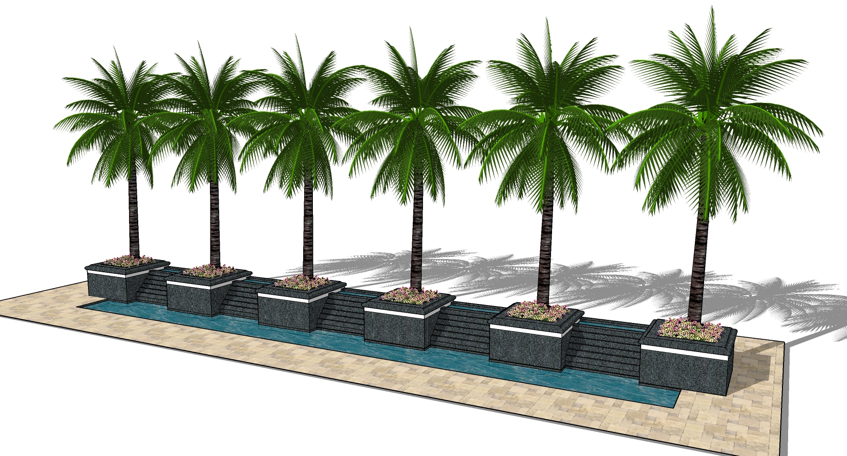 01景观树池椰子树sketchup草图模型下载(1)