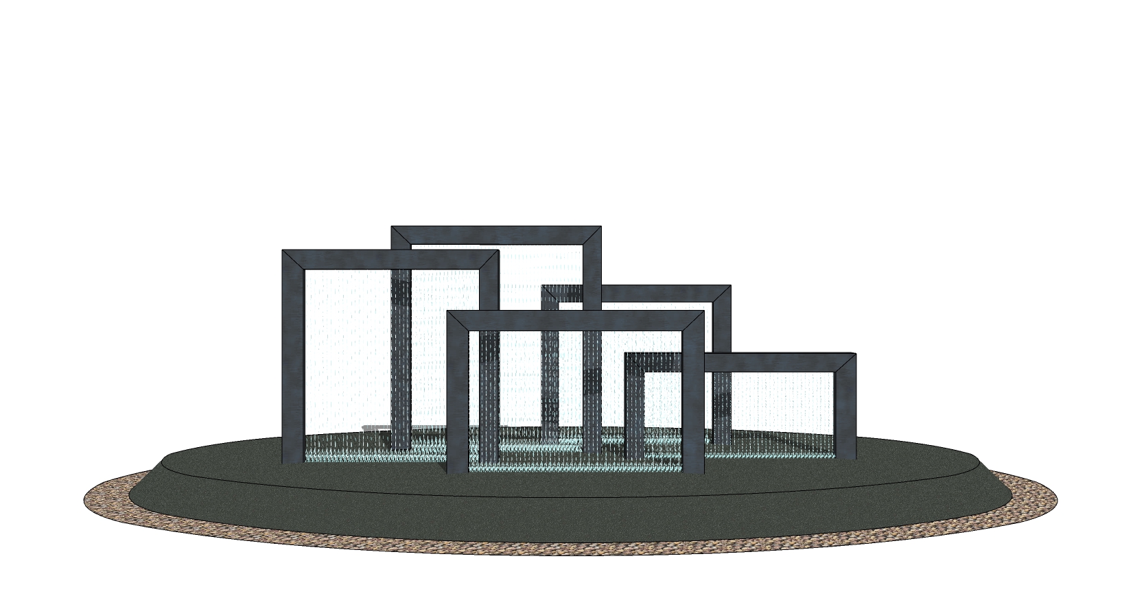 20水景喷泉sketchup草图模型下载