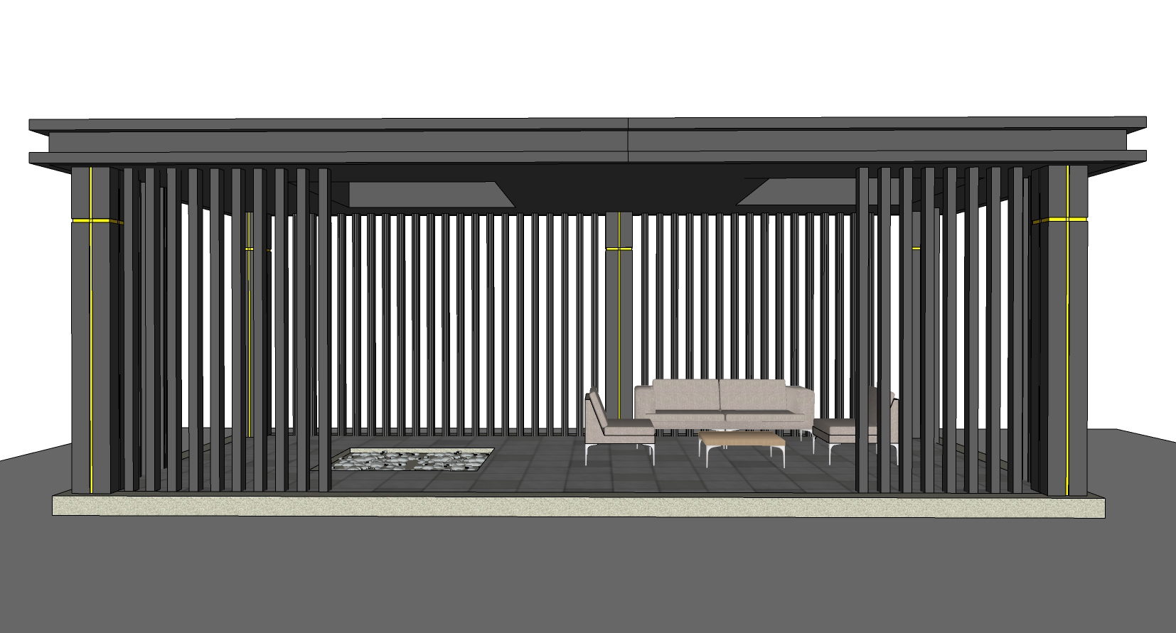 10新中式木质廊架凉亭sketchup草图模型下载(1)