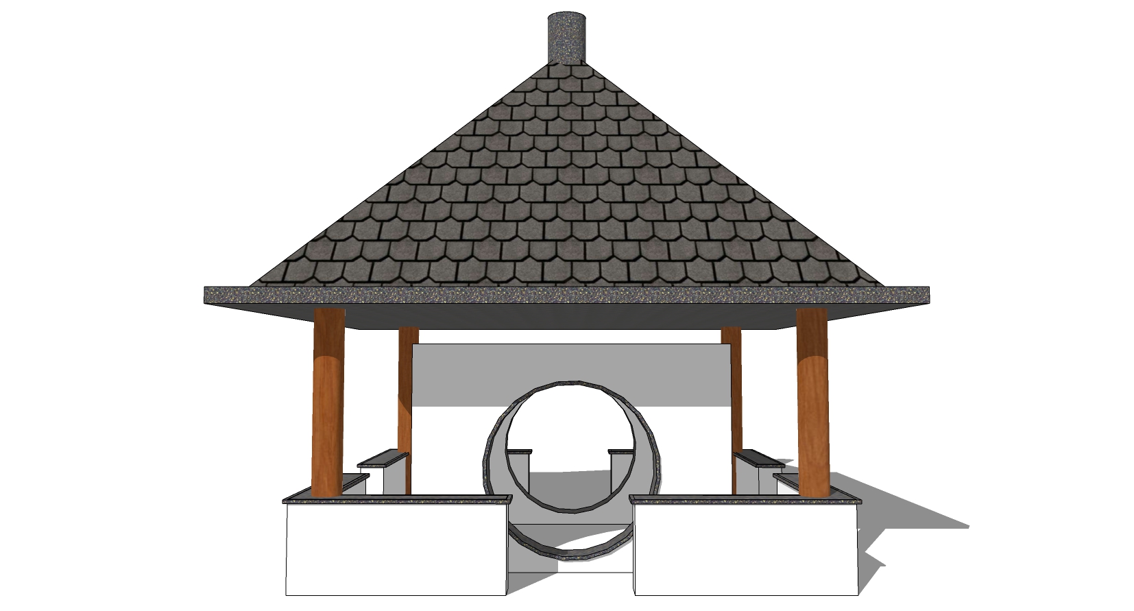 06中式古建凉亭亭子sketchup草图模型下载