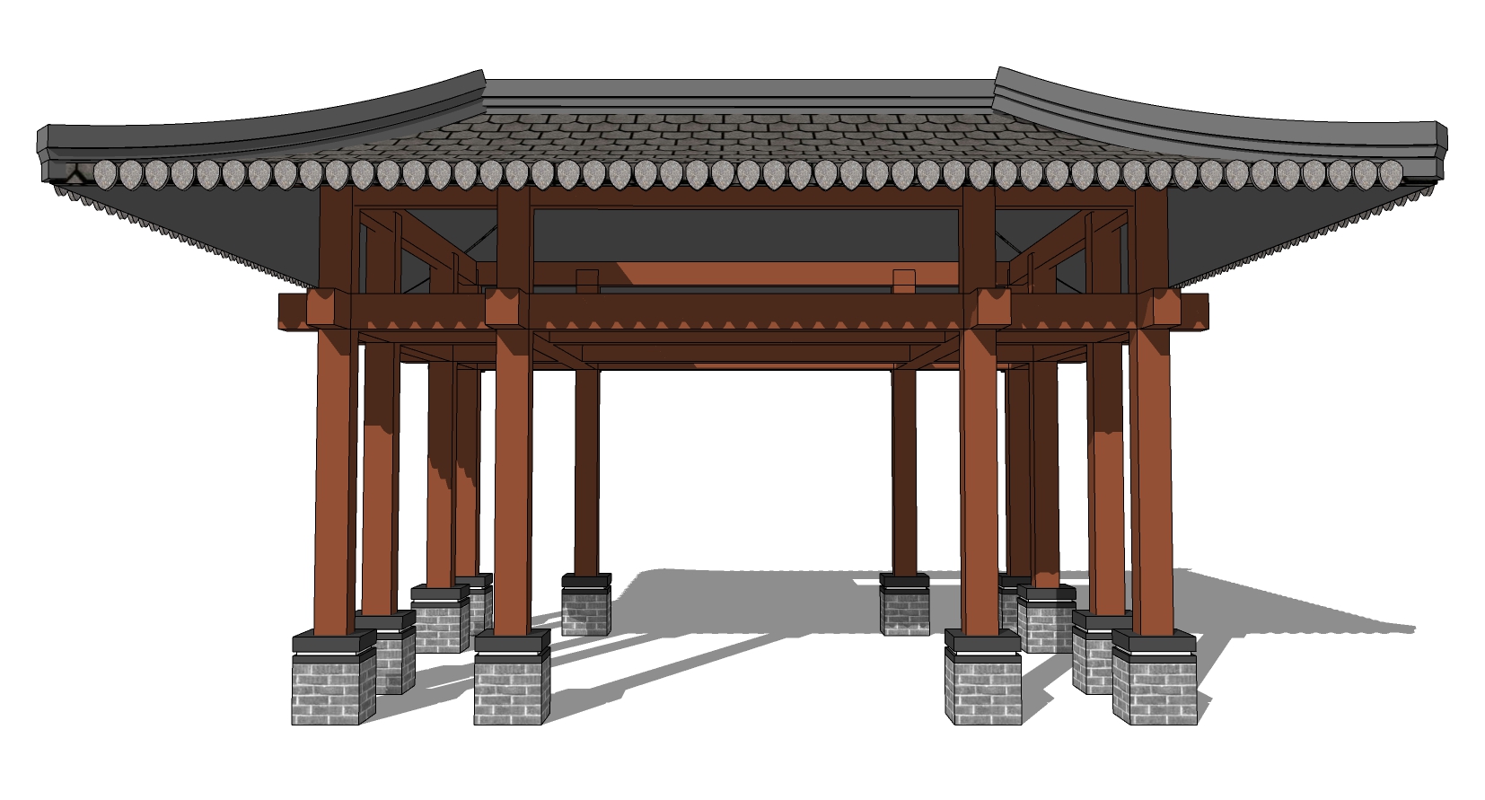 27中式古建凉亭亭子sketchup草图模型下载