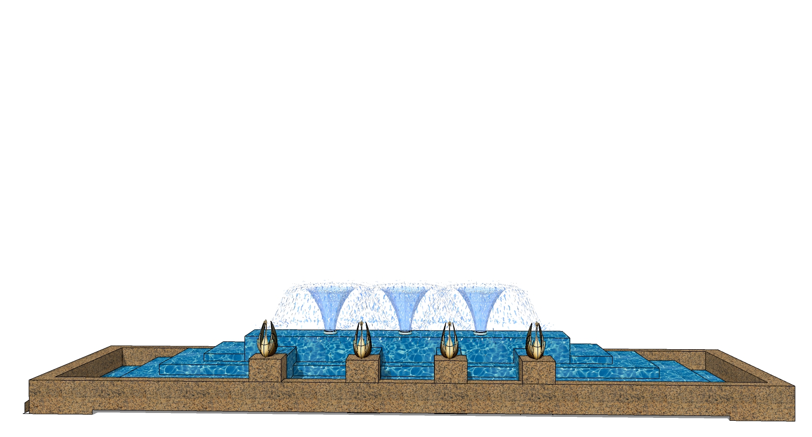 34水景喷泉sketchup草图模型下载