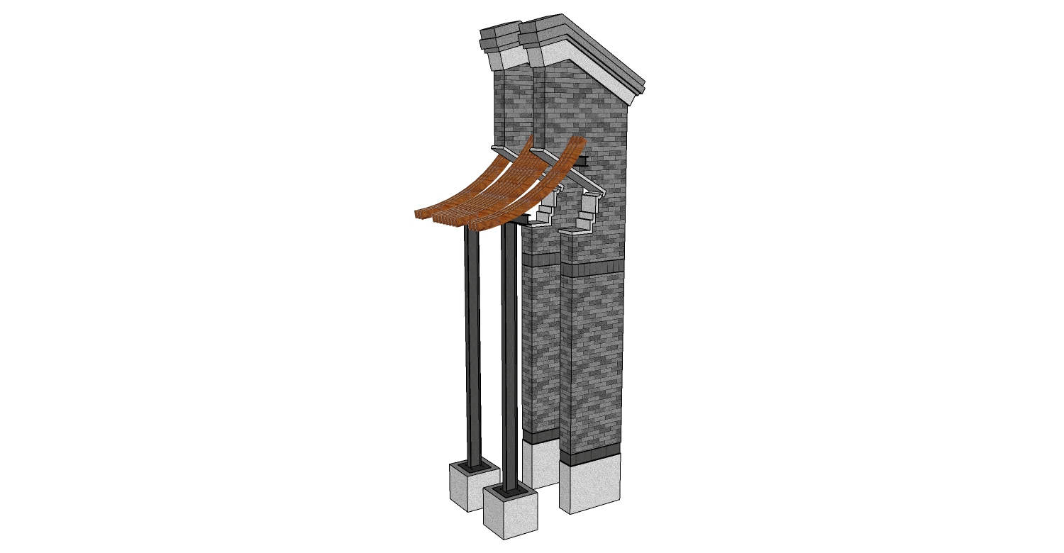 中式古典建筑徽派建筑屋檐墙檐口马头墙 (19)