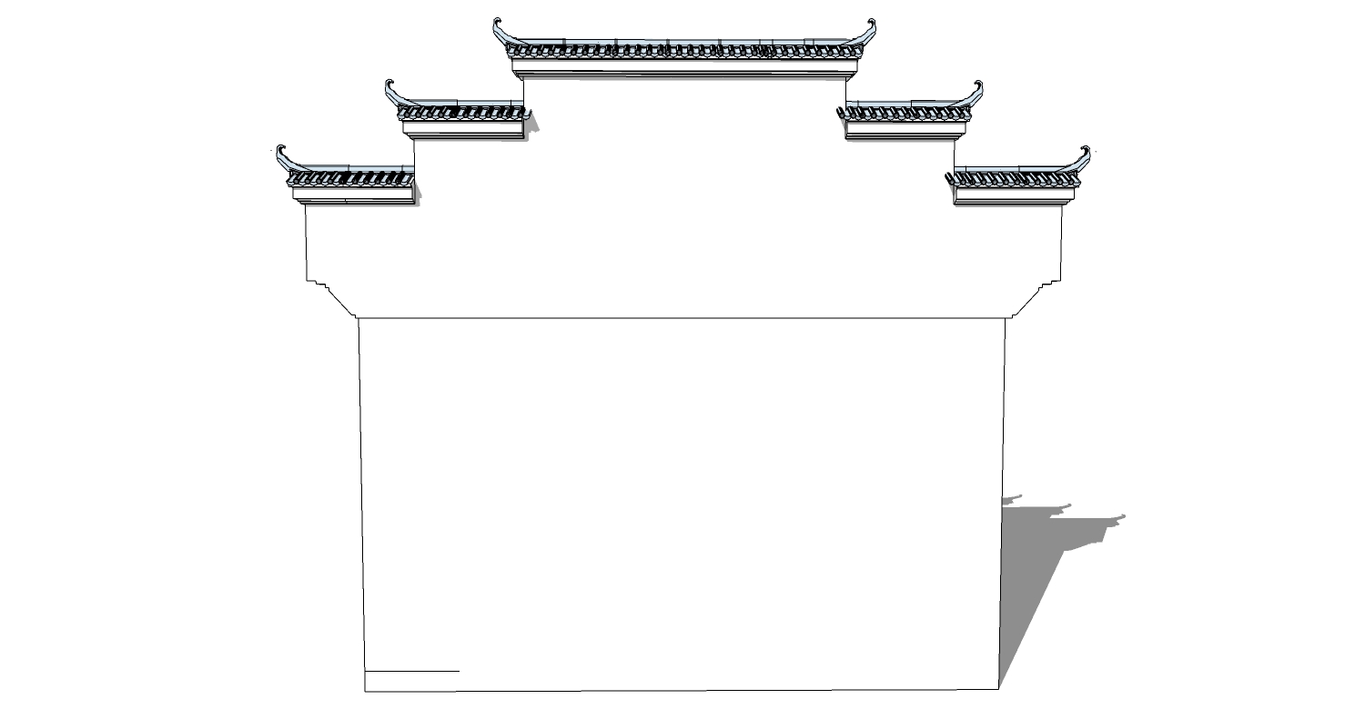 中式古典建筑徽派建筑屋檐墙檐口马头墙 (20)