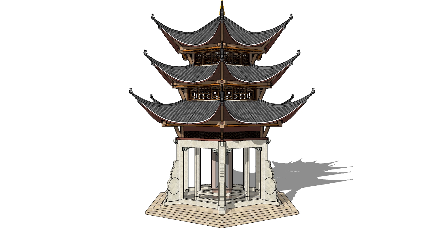 中式古建凉亭 (33)(1)