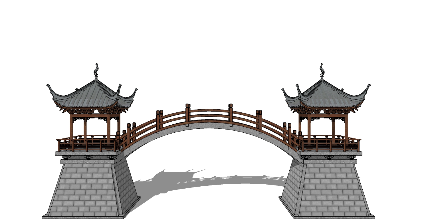 中式古建凉亭城楼桥廊桥(1)